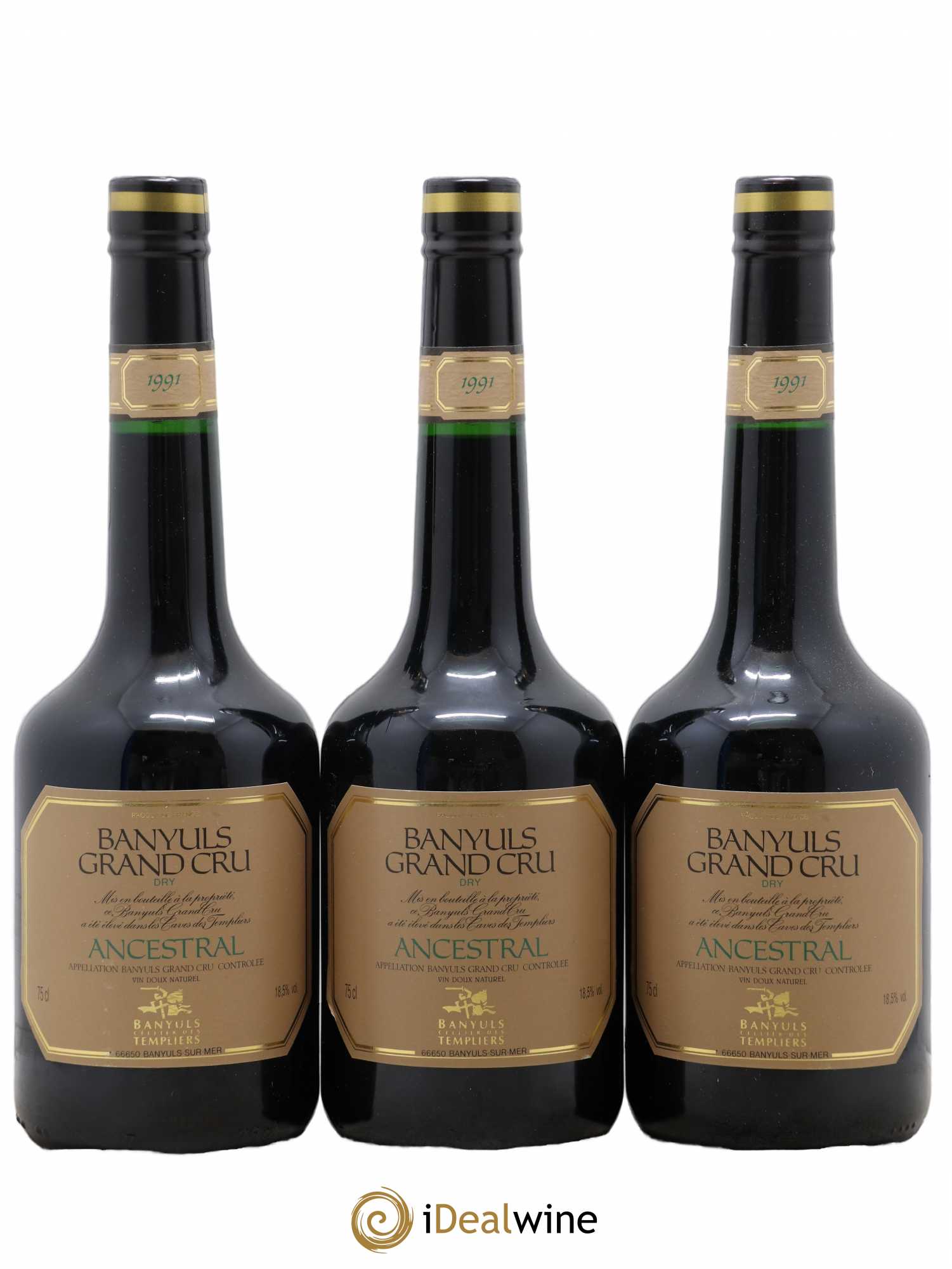 Banyuls Grand Cru Sec Ancestral Caves des Templiers 1991 - Posten von 3 Flaschen - 0