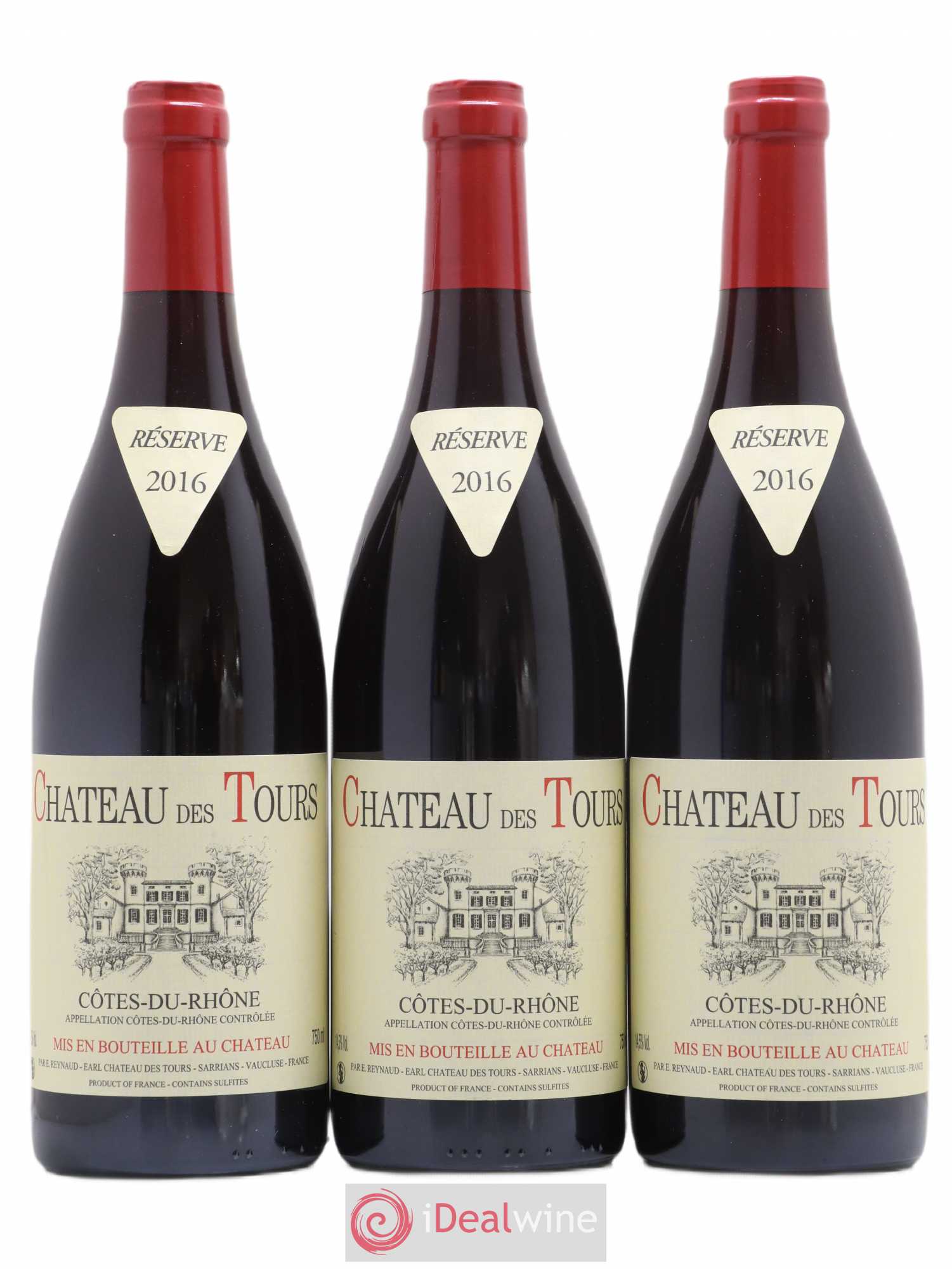 Côtes-du-Rhône Château des Tours Emmanuel Reynaud 2016 - Lot de 3 bouteilles - 0
