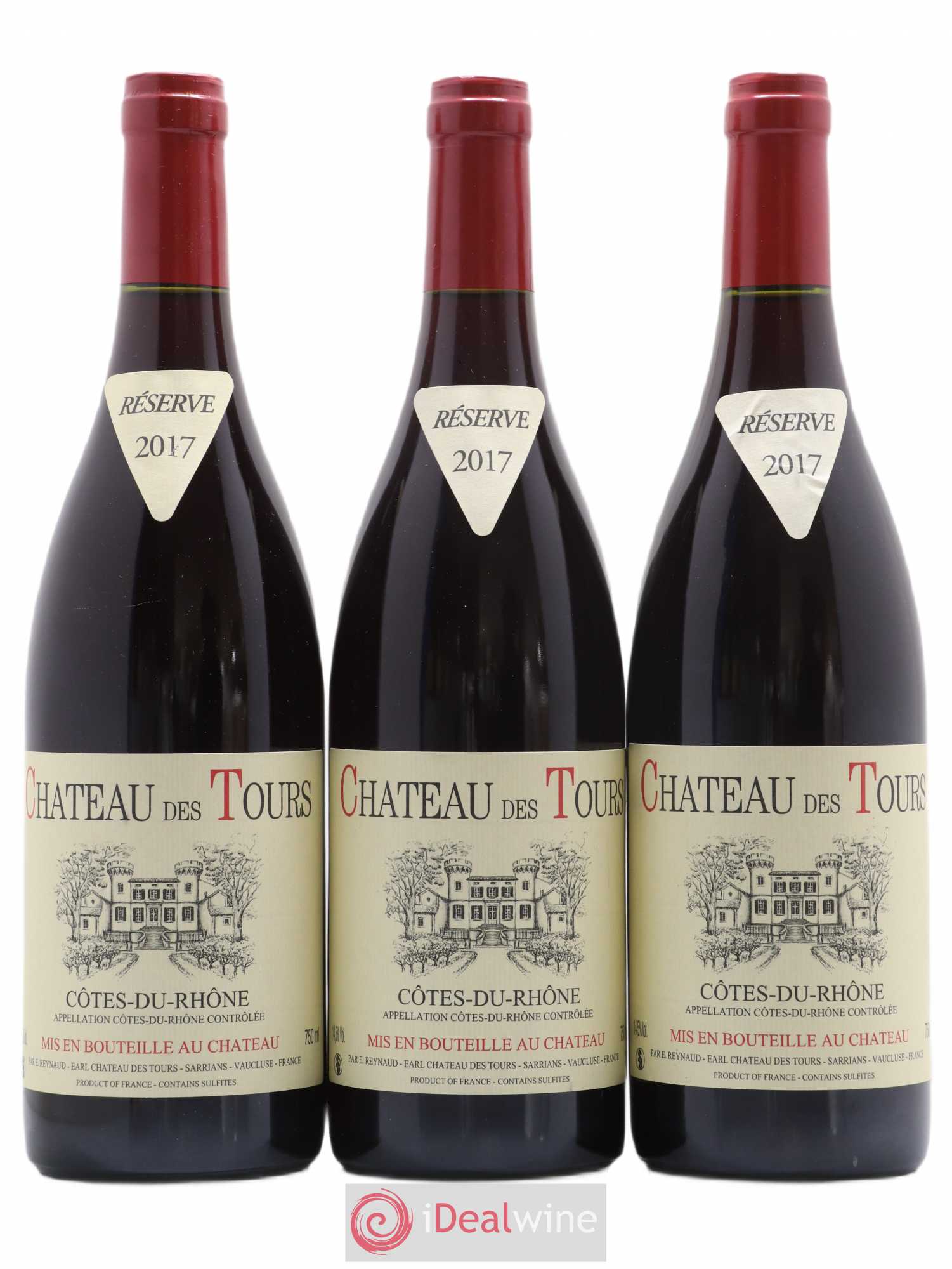 Côtes-du-Rhône Château des Tours Emmanuel Reynaud 2017 - Lot de 3 bouteilles - 0
