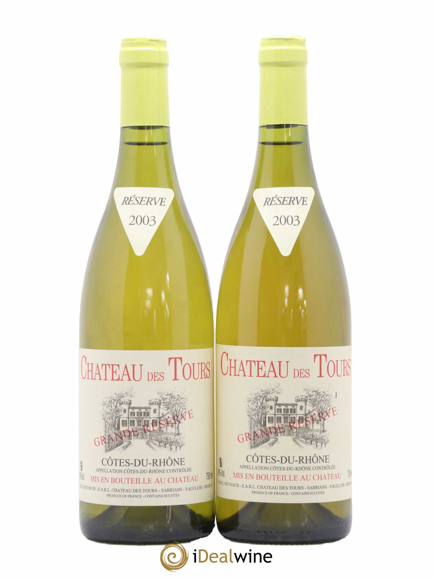 Côtes-du-Rhône Château des Tours Grande Réserve Emmanuel Reynaud 2003 - Lot de 2 bouteilles - 0