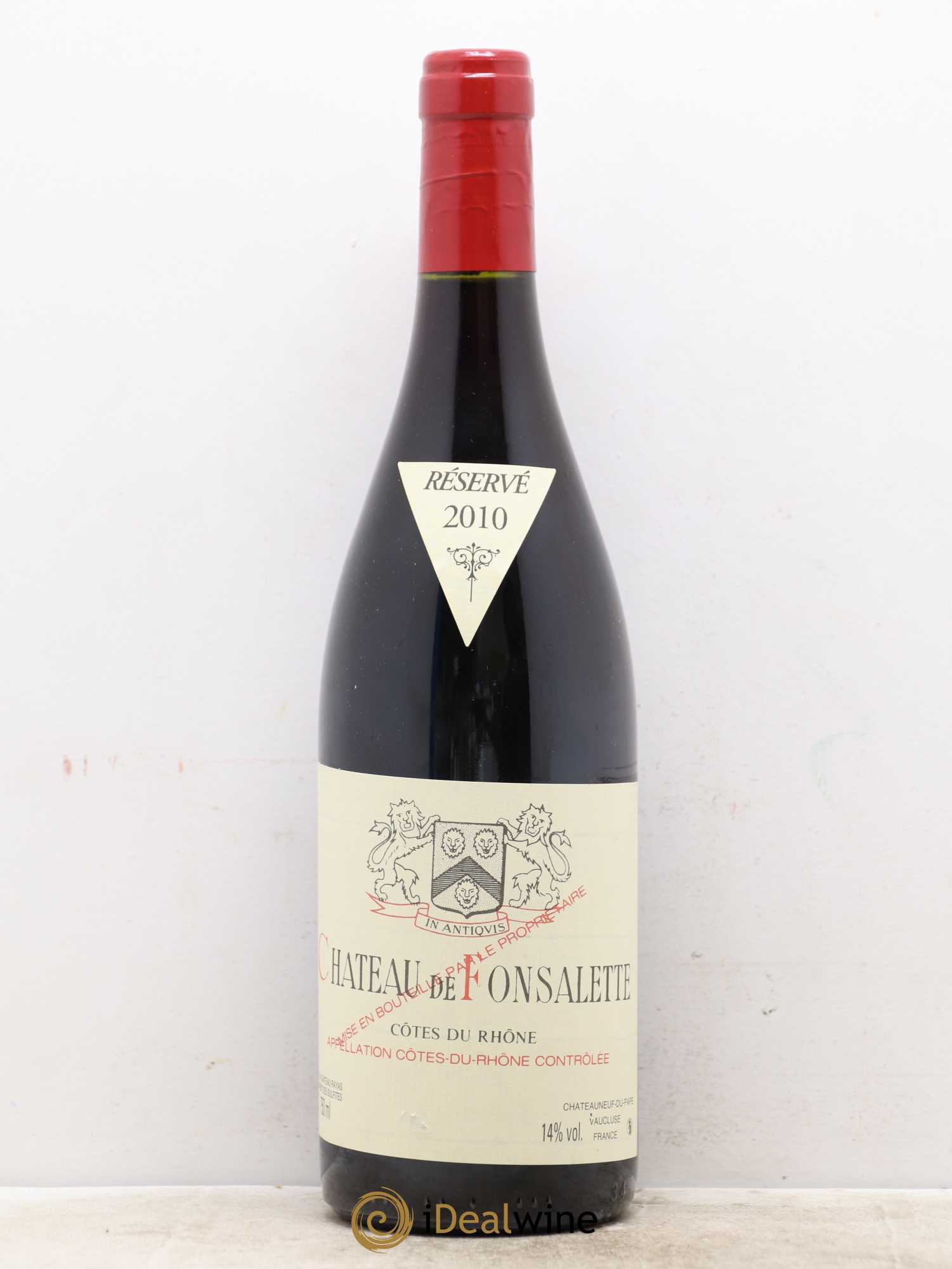 Côtes-du-Rhône Château de Fonsalette Emmanuel Reynaud 2010 - Lot de 1 bouteille - 0