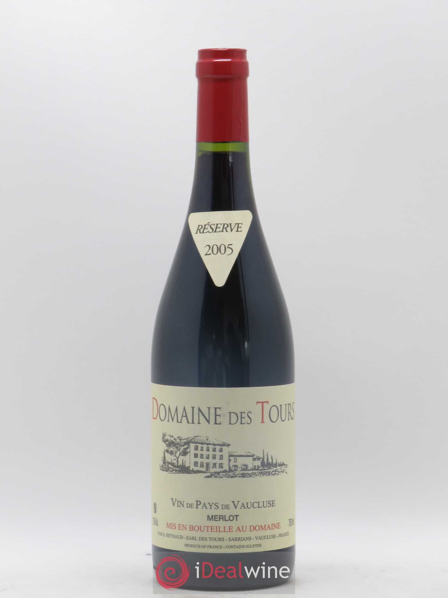 Vaucluse Domaine des Tours Merlot Emmanuel Reynaud 2005 - Lot de 1 bouteille - 0