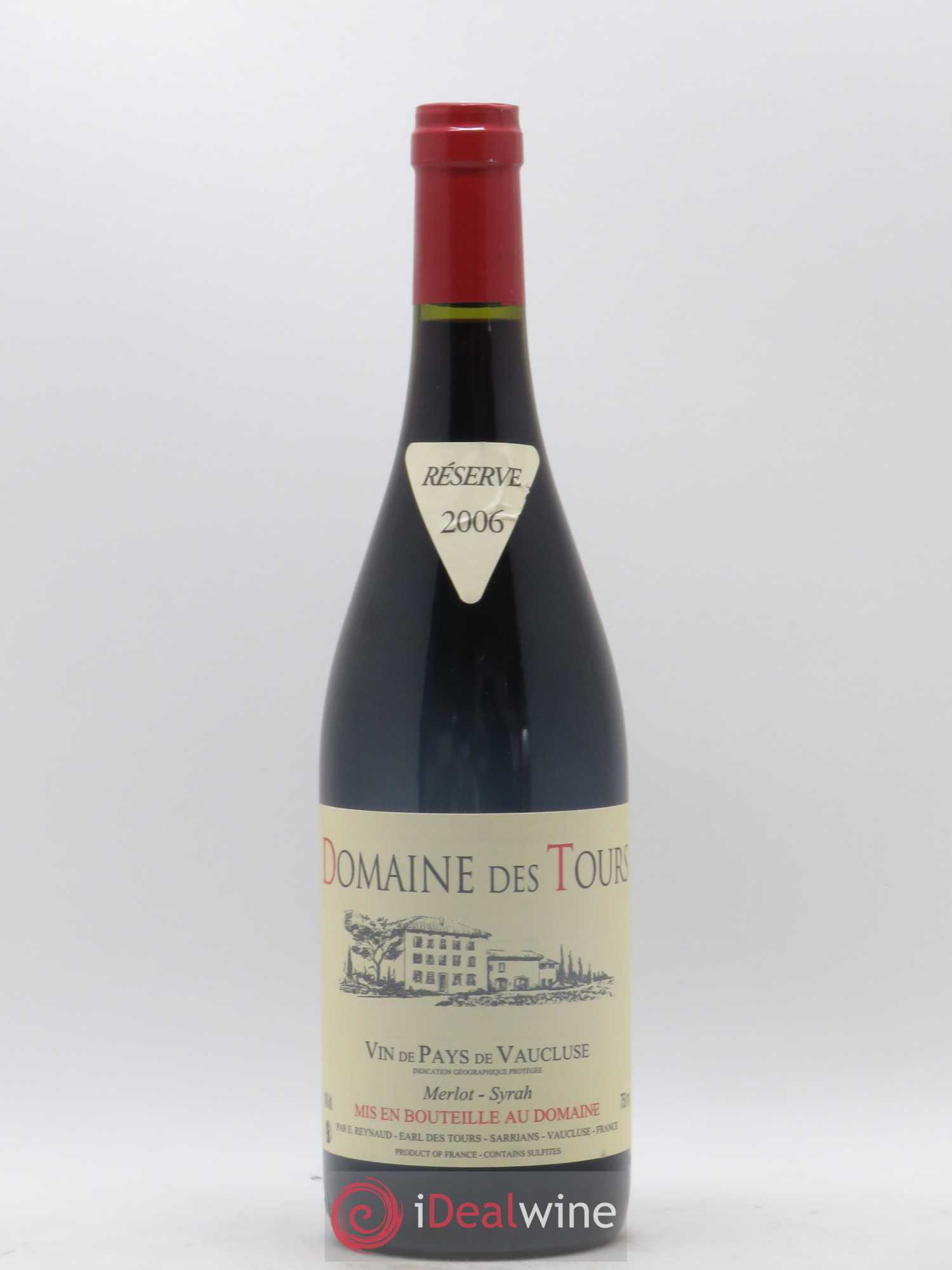 Vaucluse Domaine des Tours Merlot-Syrah Emmanuel Reynaud 2006 - Lot de 1 bouteille - 0