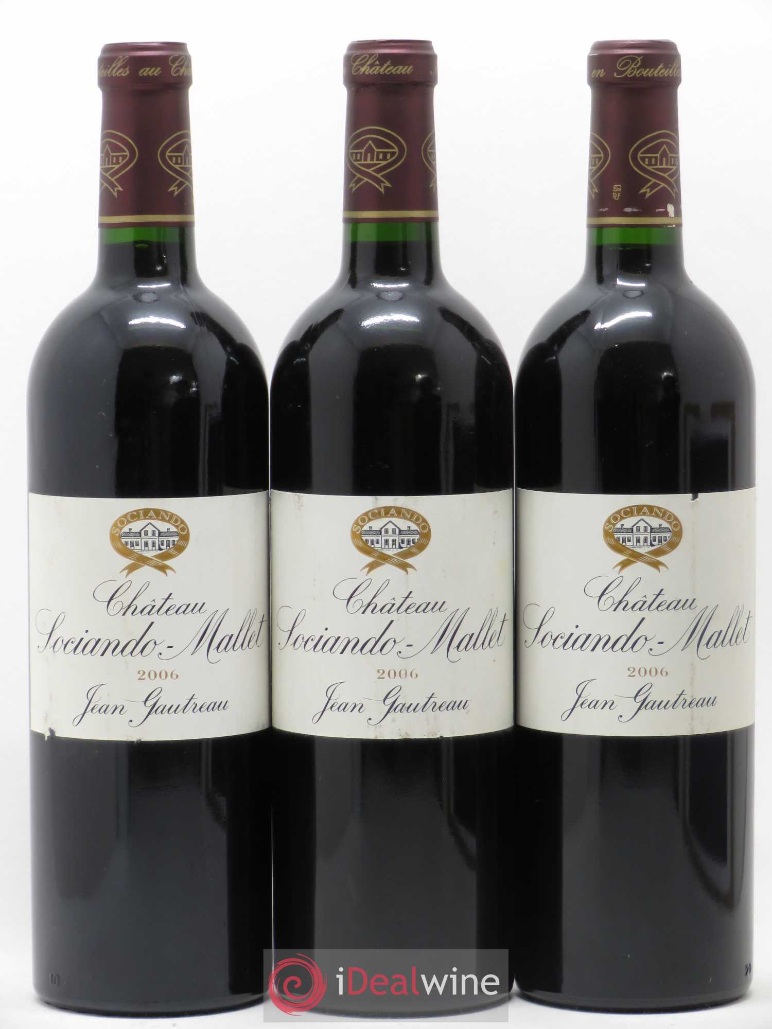 Château Sociando Mallet 2006 - Lot de 3 bouteilles - 0
