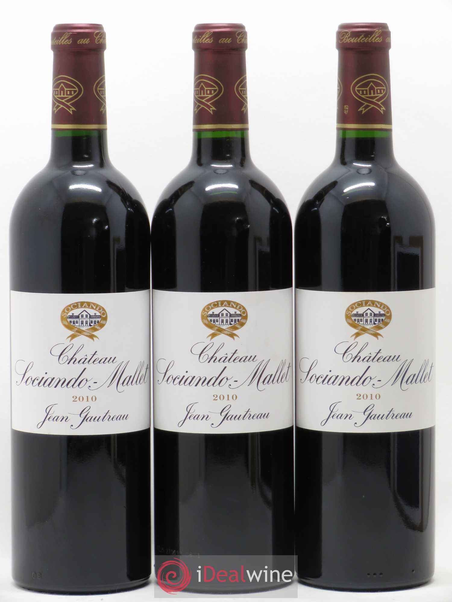 Château Sociando Mallet 2010 - Lot de 3 bouteilles - 0