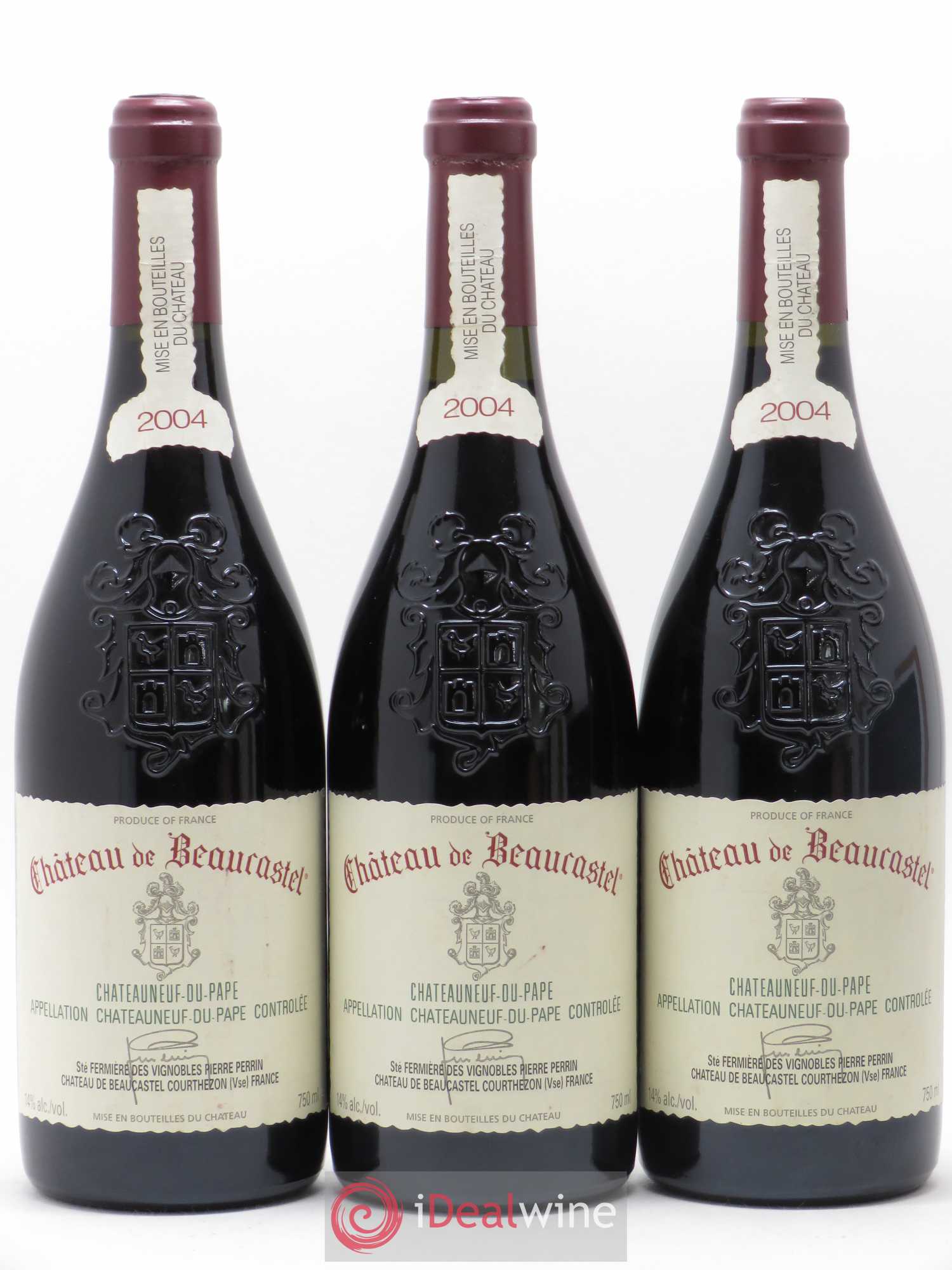 Châteauneuf-du-Pape Château de Beaucastel Famille Perrin 2004 - Lot de 3 bouteilles - 0