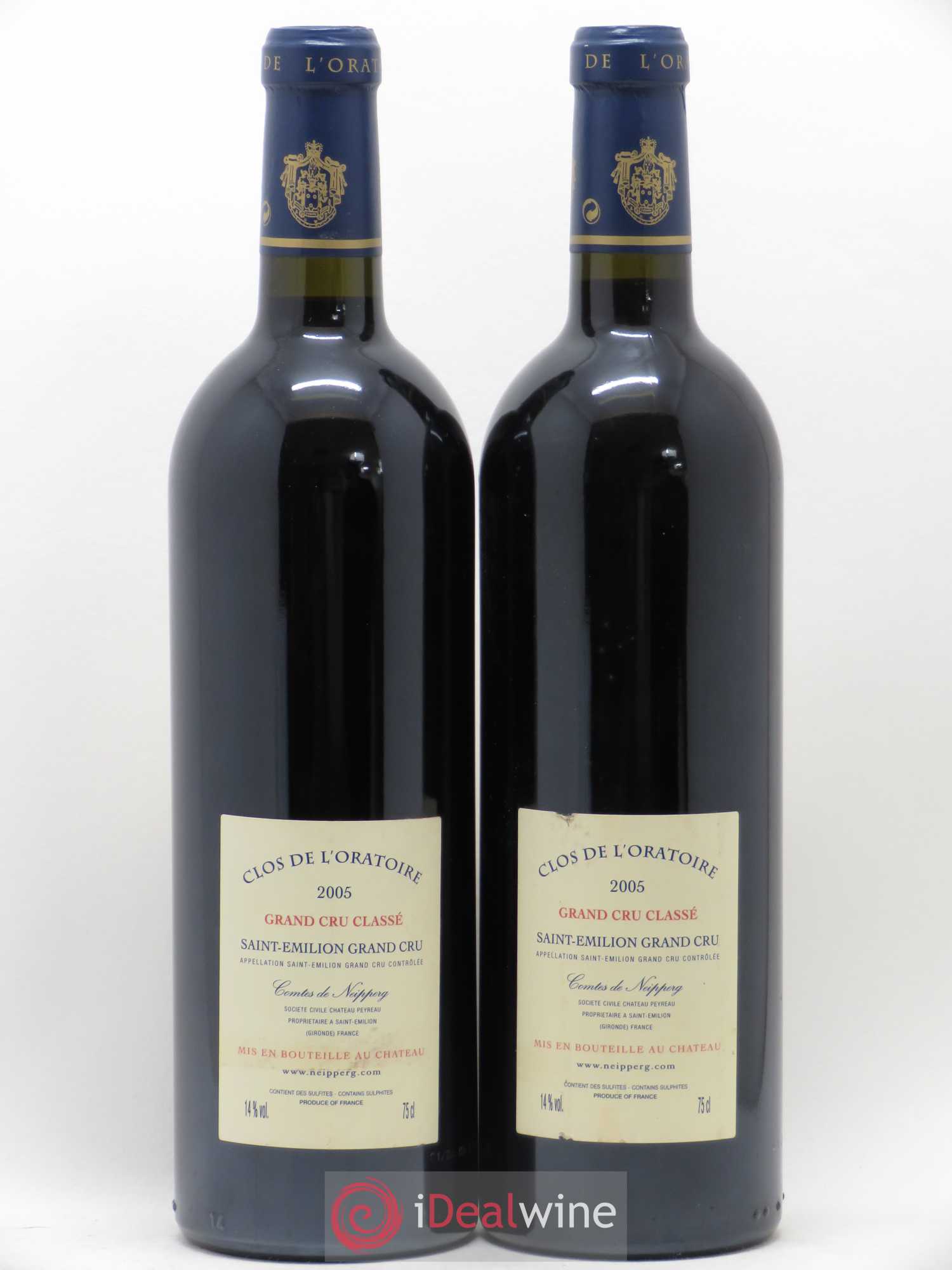 Clos de l'Oratoire Grand Cru Classé 2005 - Lot de 2 bouteilles - 1