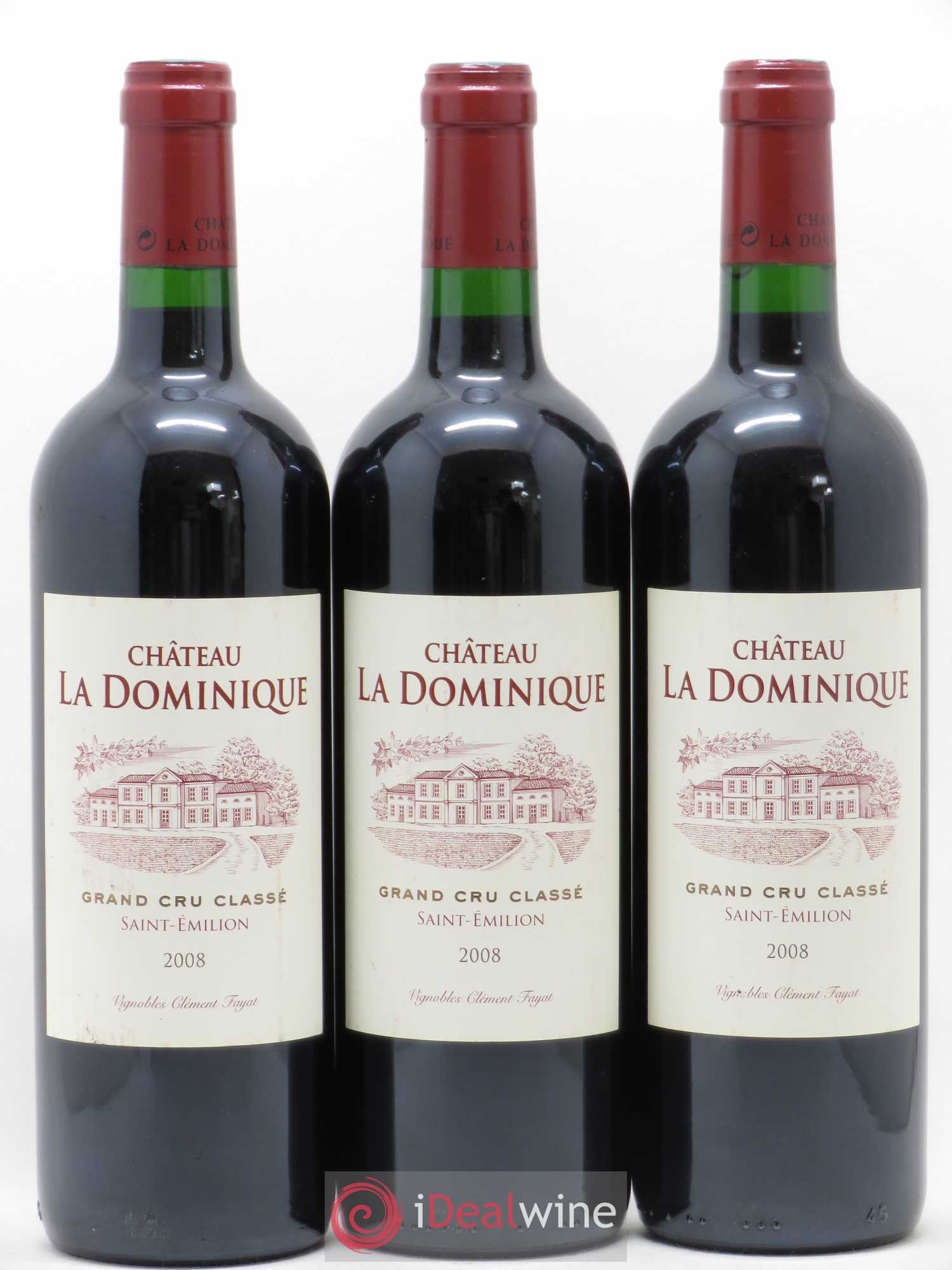 Château la Dominique Grand Cru Classé 2008 - Lot de 3 bouteilles - 0