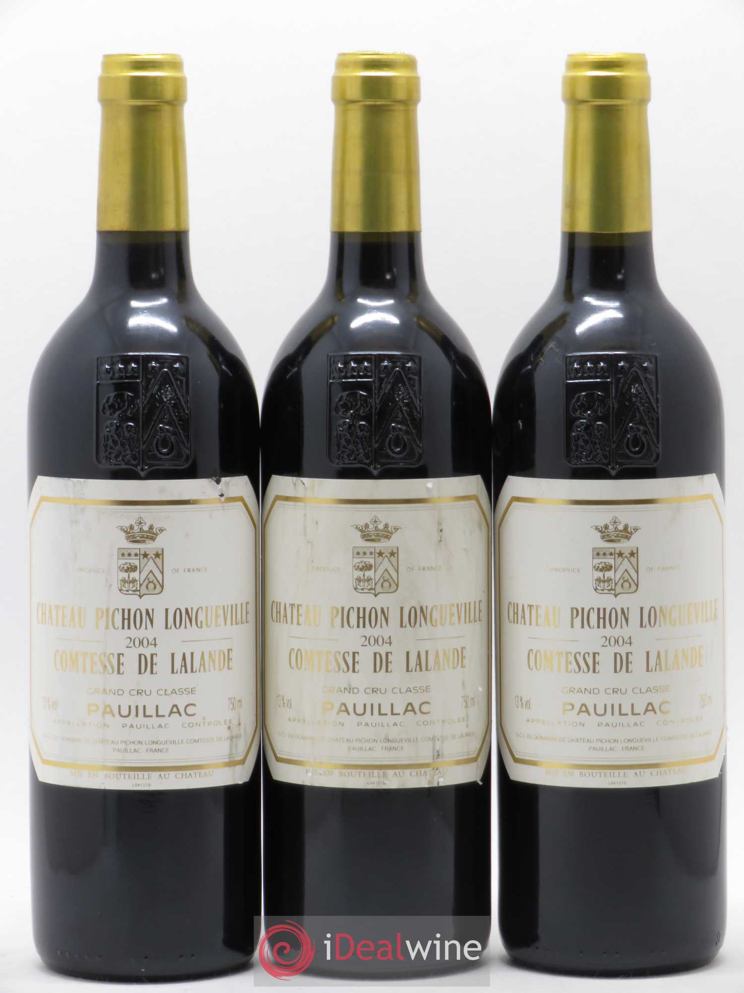 Château Pichon Longueville Comtesse de Lalande 2ème Grand Cru Classé 2004 - Lot de 3 bouteilles - 0