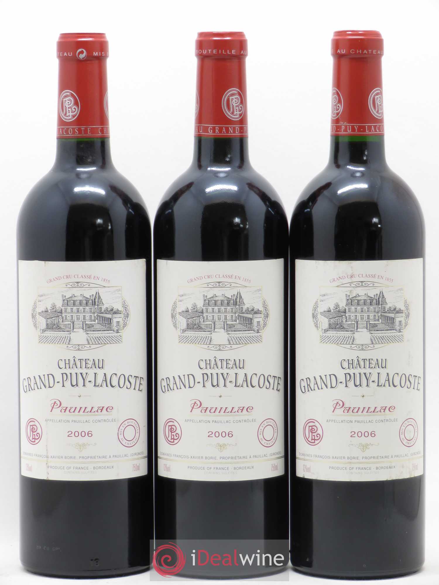 Château Grand Puy Lacoste 5ème Grand Cru Classé 2006 - Lot de 3 bouteilles - 0
