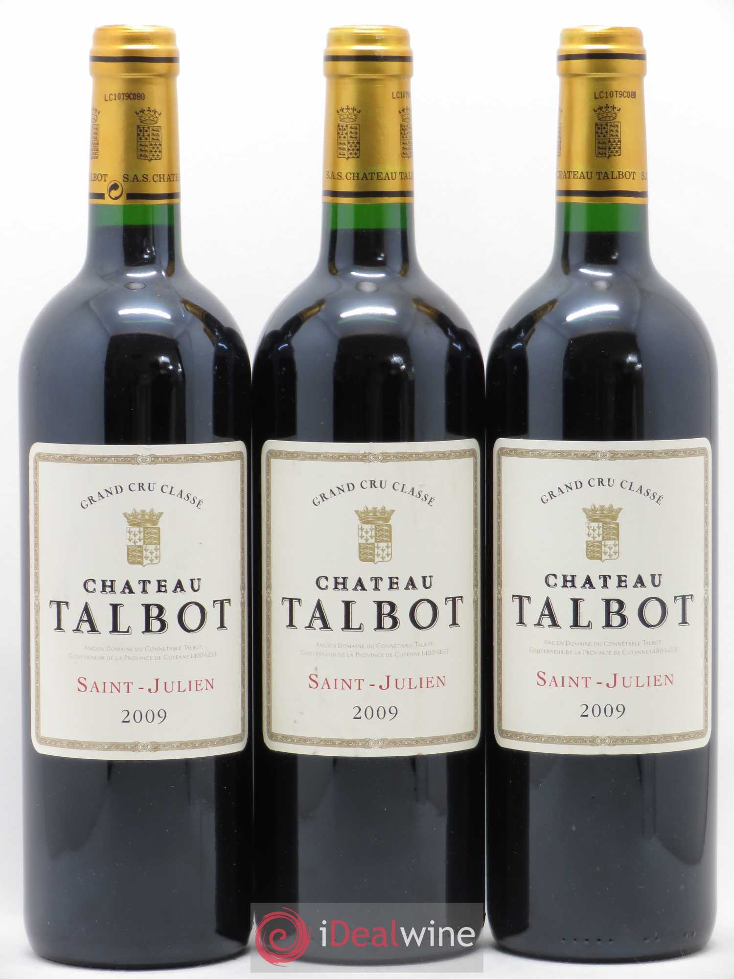 Château Talbot 4ème Grand Cru Classé 2009 - Lot de 3 bouteilles - 0