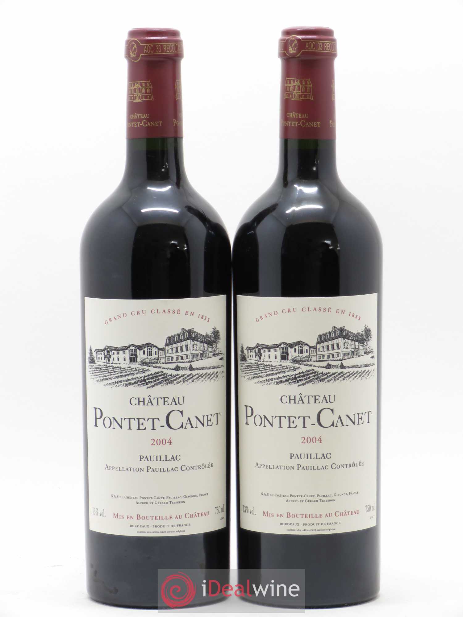 Château Pontet Canet 5ème Grand Cru Classé 2004 - Lot de 2 bouteilles - 0