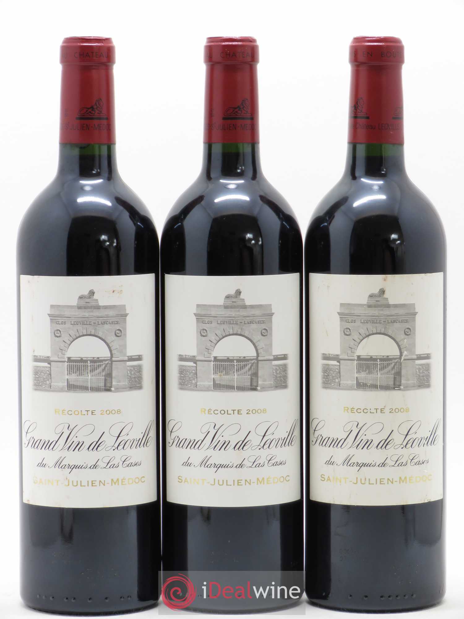 Château Léoville Las Cases 2ème Grand Cru Classé 2008 - Lot de 3 bouteilles - 0