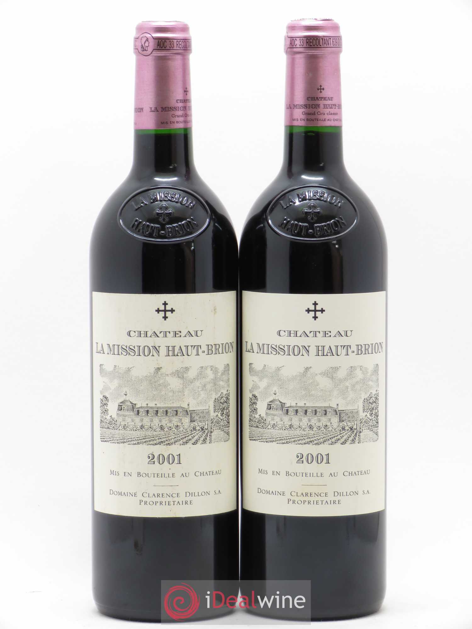 Château la Mission Haut-Brion Cru Classé de Graves 2001 - Lot de 2 bouteilles - 0