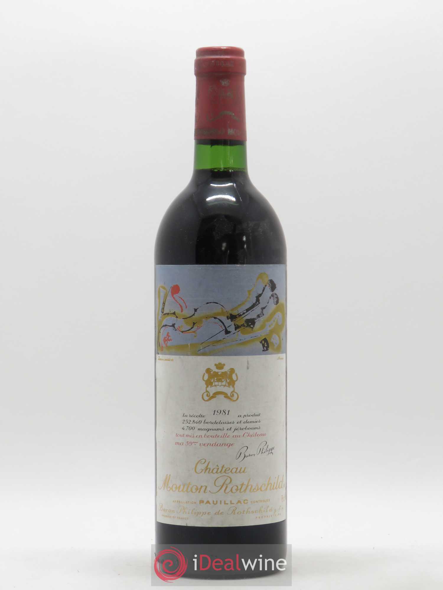 Château Mouton Rothschild 1er Grand Cru Classé 1981 - Lot de 1 bouteille - 0