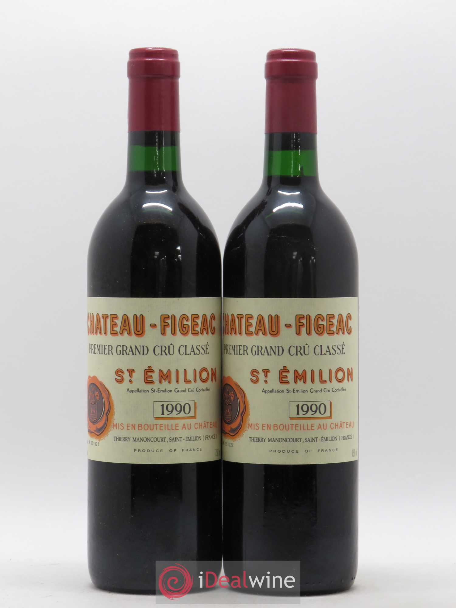 Château Figeac 1er Grand Cru Classé A 1990 - Lot de 2 bouteilles - 0