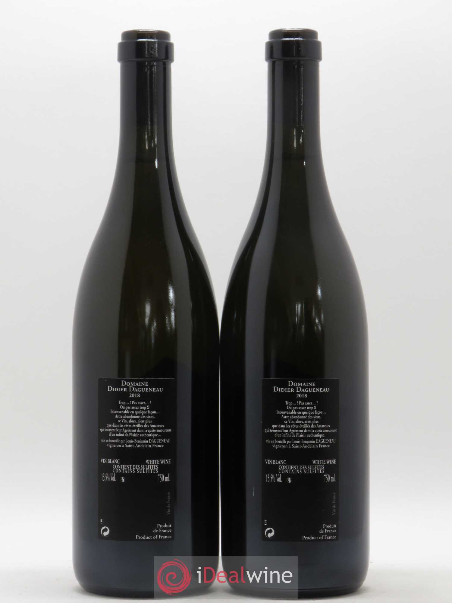 Vin de France (anciennement Pouilly-Fumé) Silex Dagueneau (Domaine Didier - Louis-Benjamin) 2018 - Lot de 2 bouteilles - 1