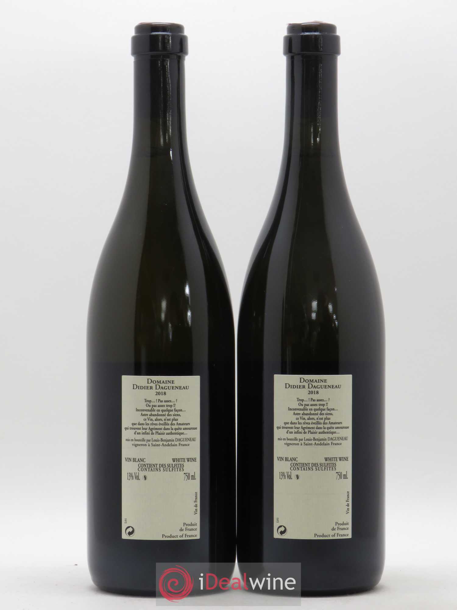 Vin de France Blanc Etc Dagueneau (Domaine Didier - Louis-Benjamin) 2018 - Lot de 2 bouteilles - 1