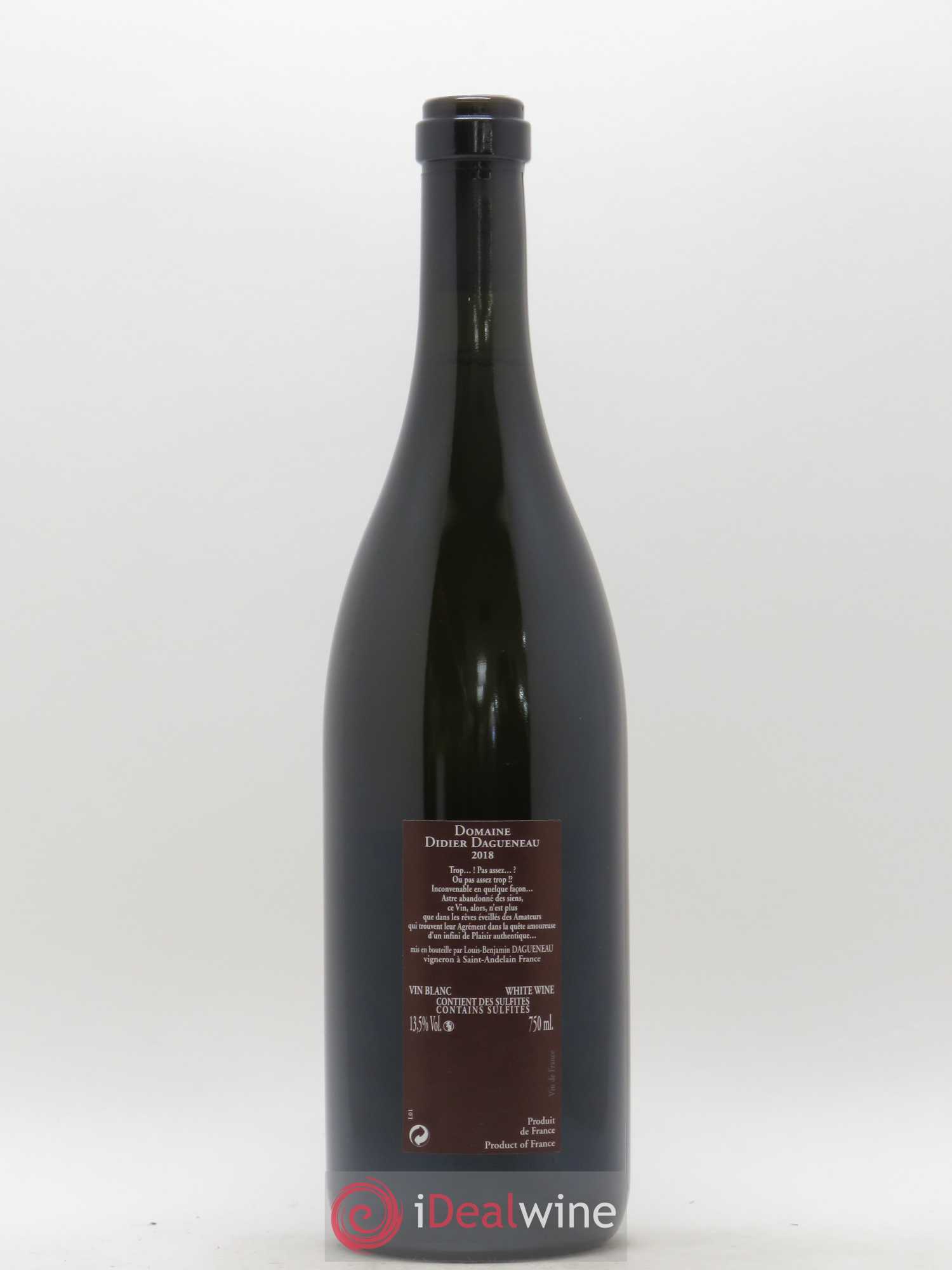 Vin de France (anciennement Pouilly-Fumé) Pur Sang Dagueneau (Domaine Didier - Louis-Benjamin) 2018 - Lot de 1 bouteille - 1