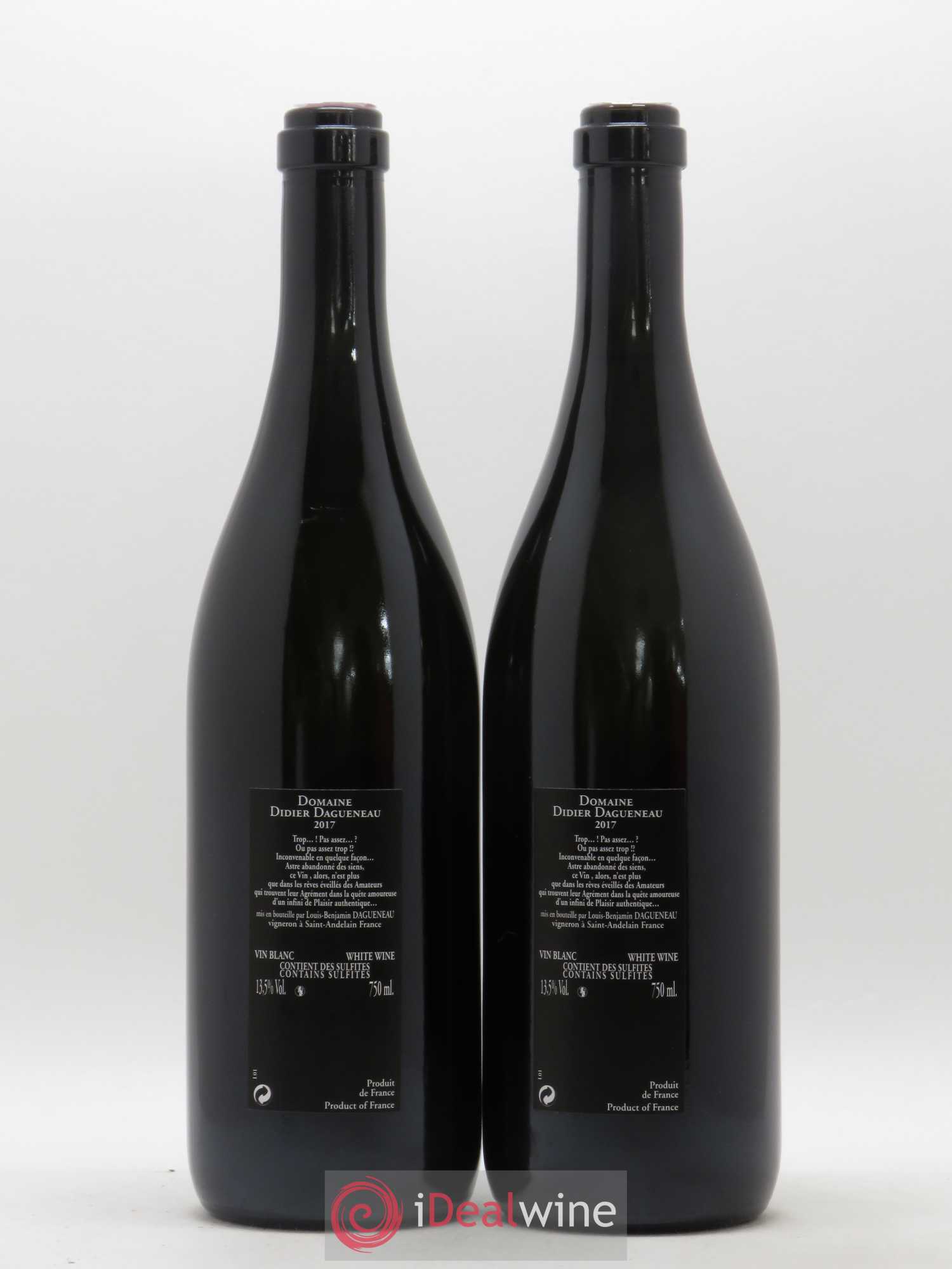 Vin de France (anciennement Pouilly-Fumé) Silex Dagueneau (Domaine Didier - Louis-Benjamin) 2017 - Lot de 2 bouteilles - 1