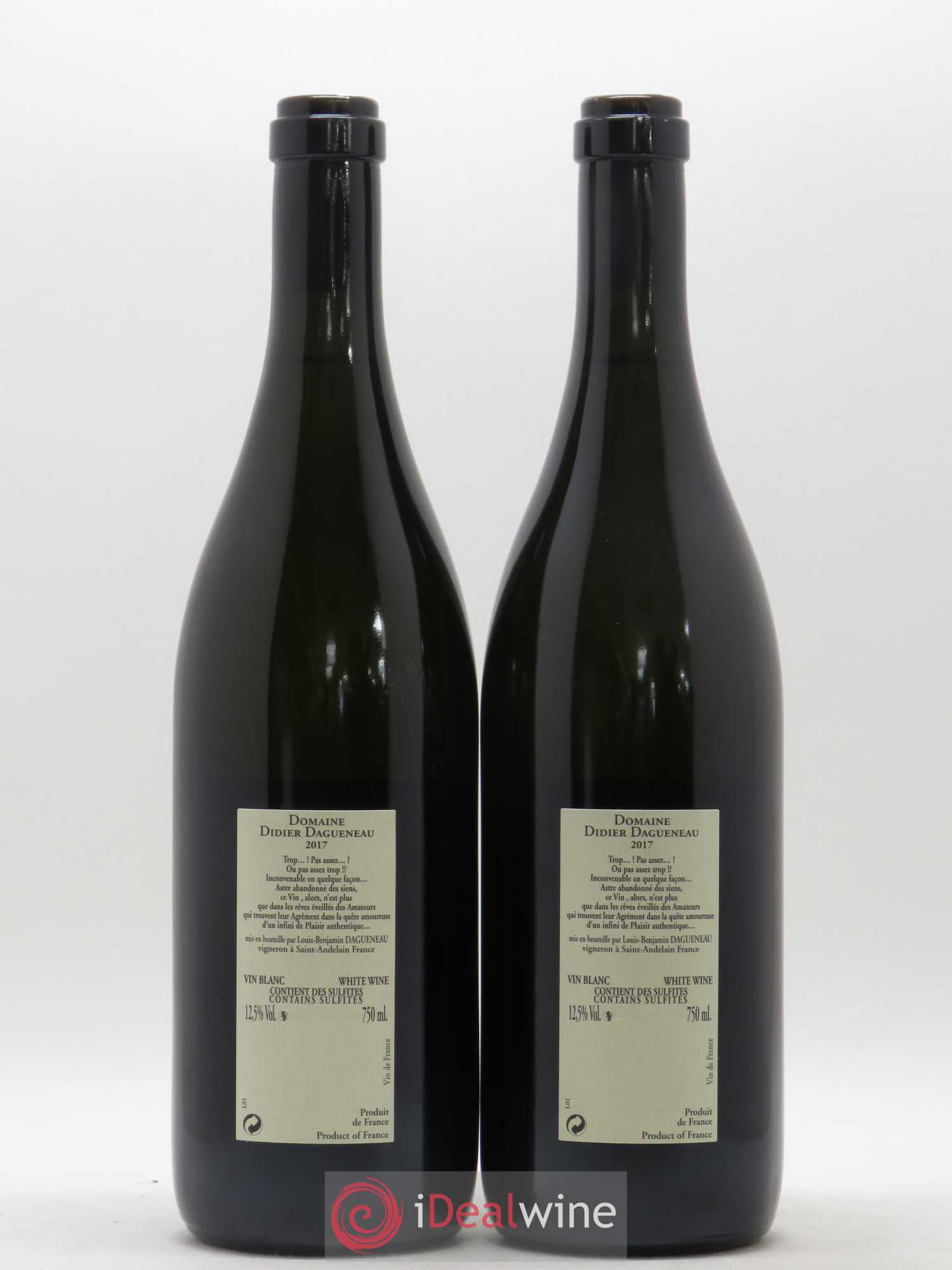 Vin de France Blanc Fumé Dagueneau (Domaine Didier - Louis-Benjamin) 2017 - Lot de 2 bouteilles - 1