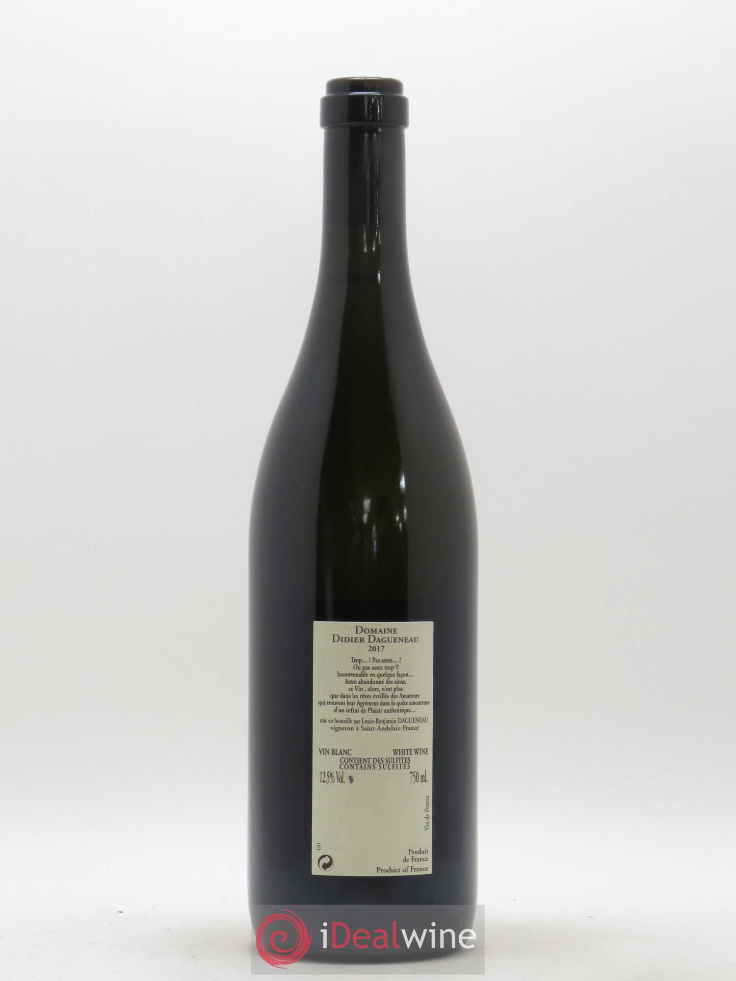 Vin de France Blanc Fumé Dagueneau (Domaine Didier - Louis-Benjamin) 2017 - Lot de 1 bouteille - 1