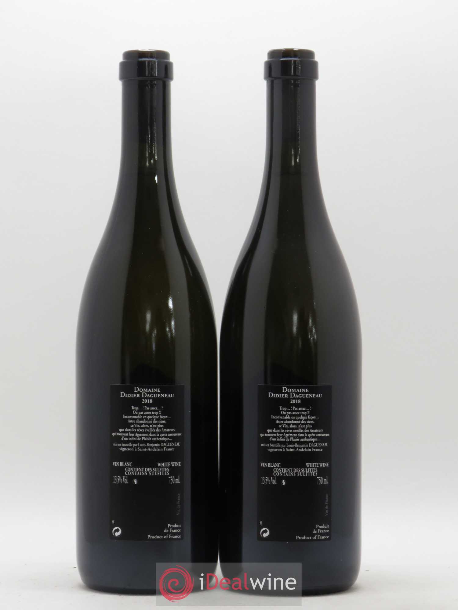 Vin de France (anciennement Pouilly-Fumé) Silex Dagueneau (Domaine Didier - Louis-Benjamin) 2018 - Lot de 2 bouteilles - 1