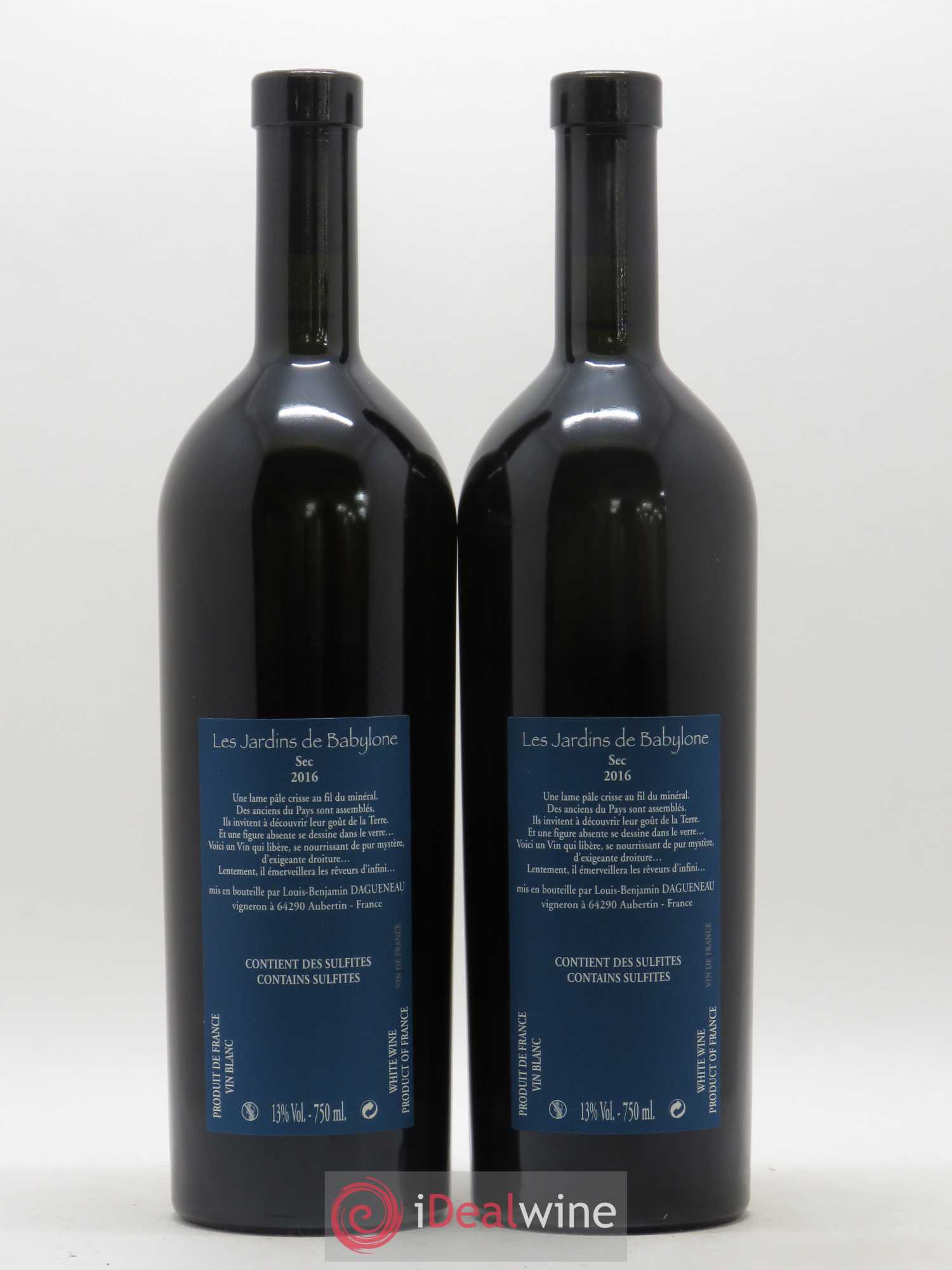 Vin de France(anciennement Jurançon) Les Jardins de Babylone Sec Didier Dagueneau 2016 - Lot de 2 bouteilles - 1