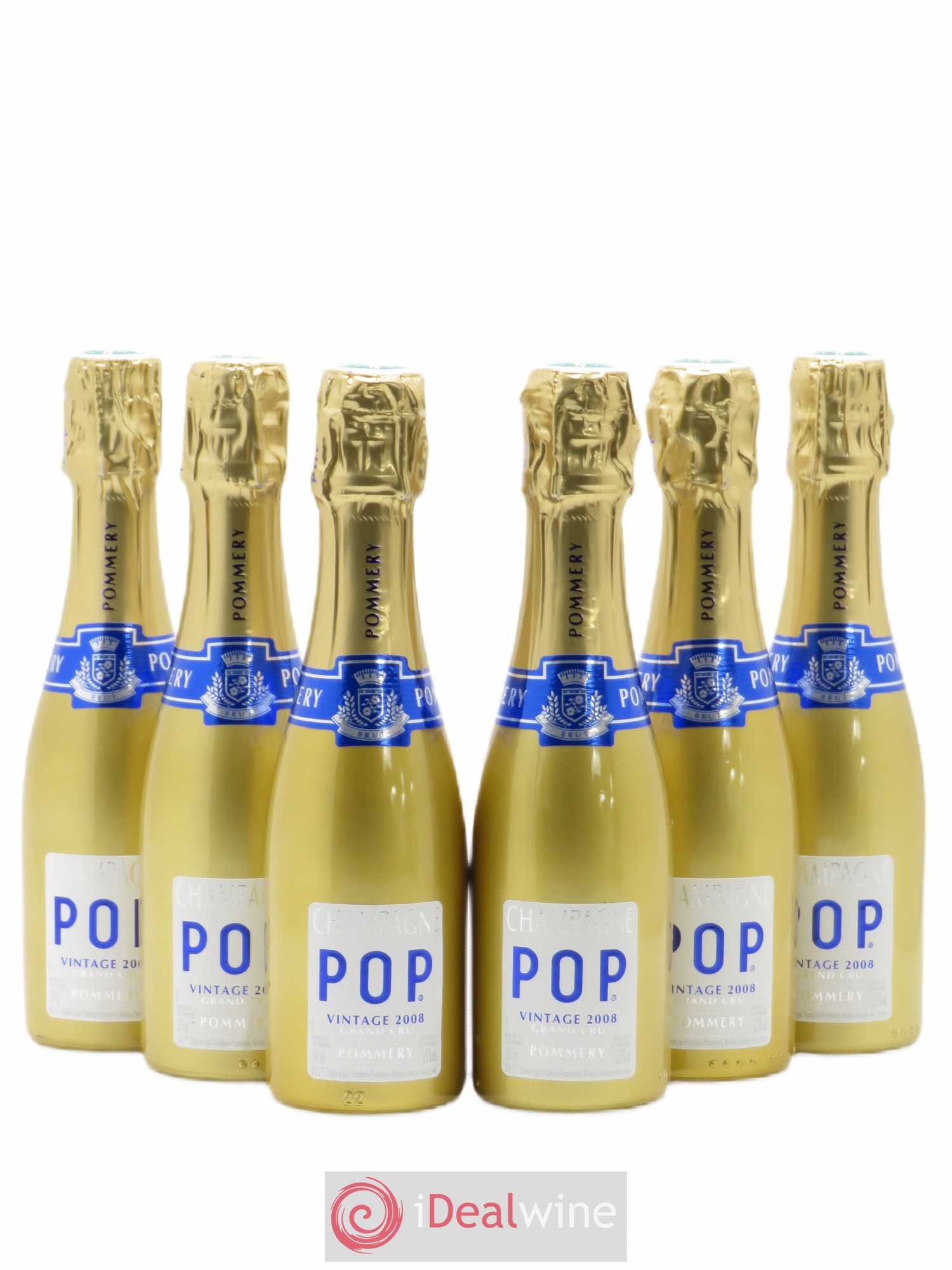 Champagne Pop Gold Pommery 2008 - Posten von 6 Flacons - 0