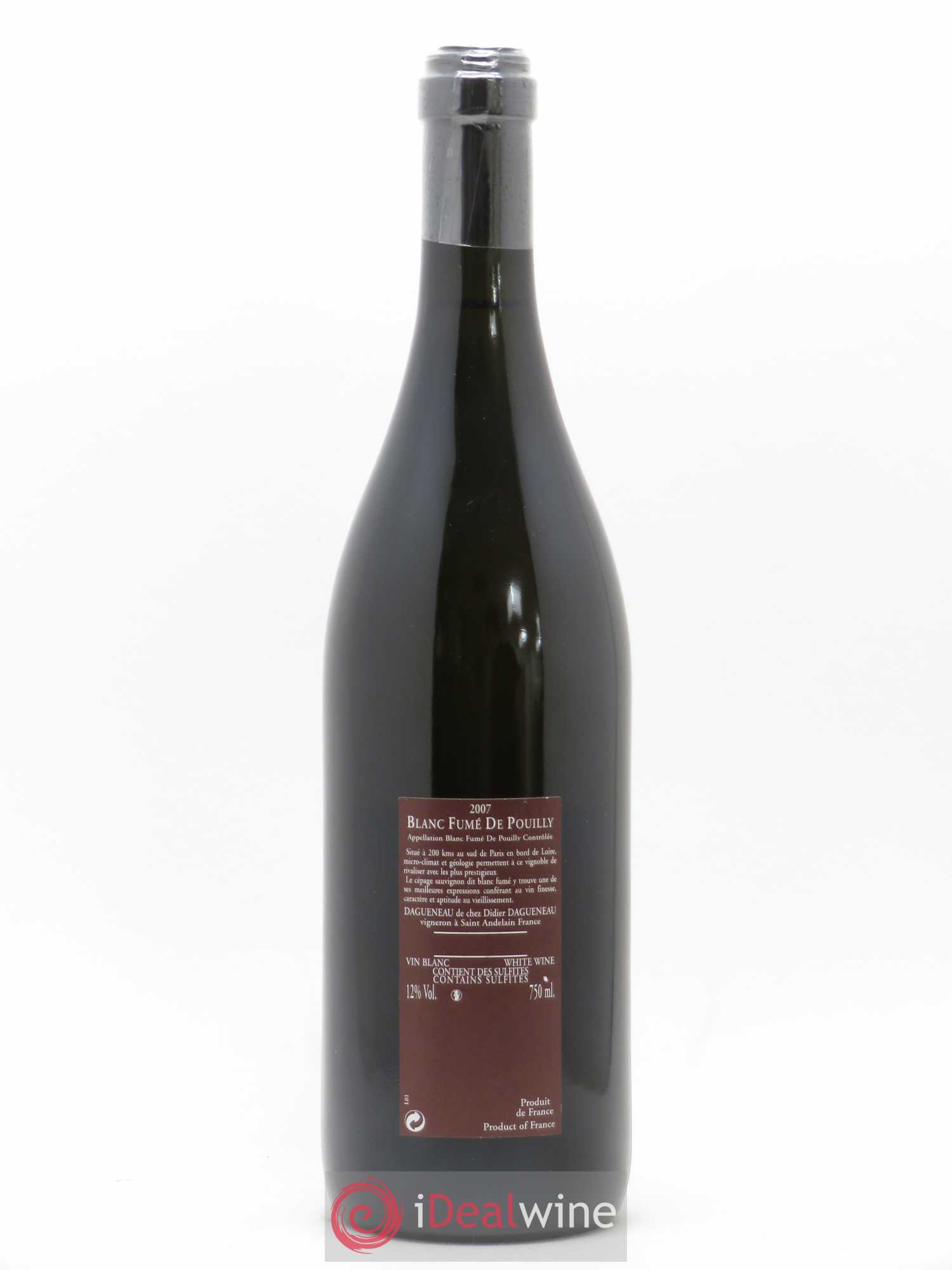 Vin de France (anciennement Pouilly-Fumé) Pur Sang Dagueneau (Domaine Didier - Louis-Benjamin) 2007 - Lot de 1 bouteille - 1
