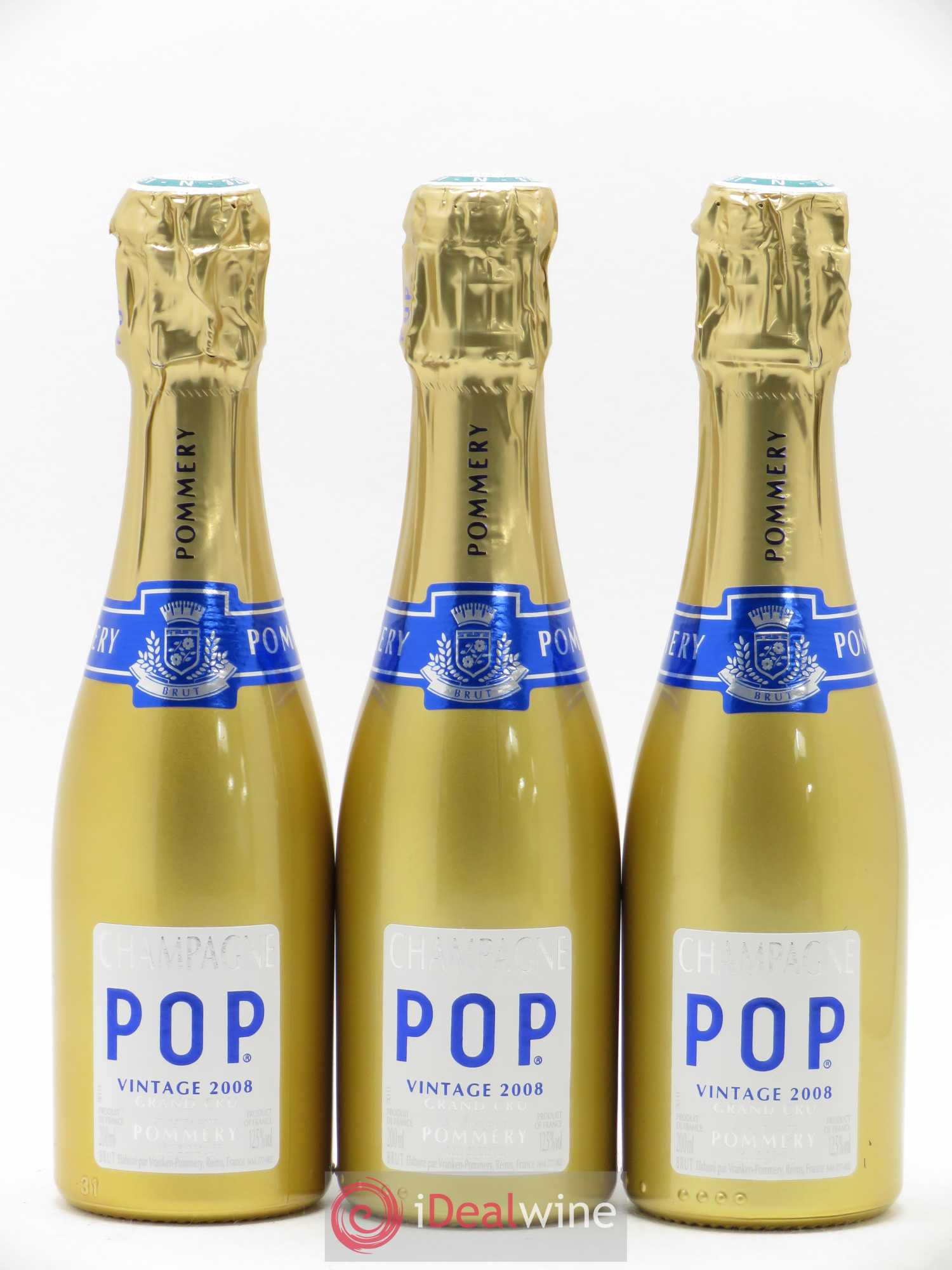 Champagne Pop Gold Pommery 2008 - Lot of 6 bottles - 1