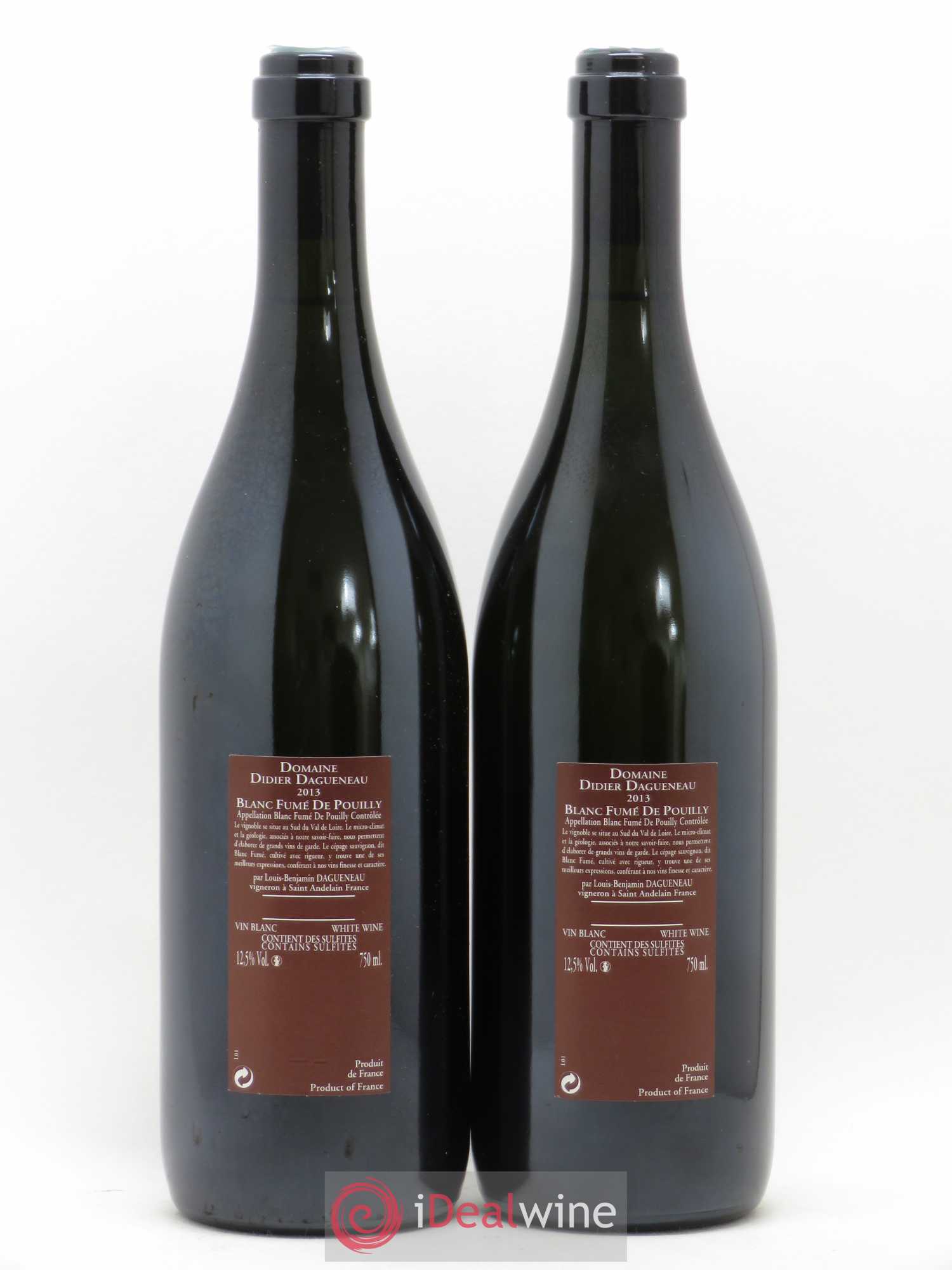 Vin de France (anciennement Pouilly-Fumé) Pur Sang Dagueneau (Domaine Didier - Louis-Benjamin) 2013 - Lot de 2 bouteilles - 1