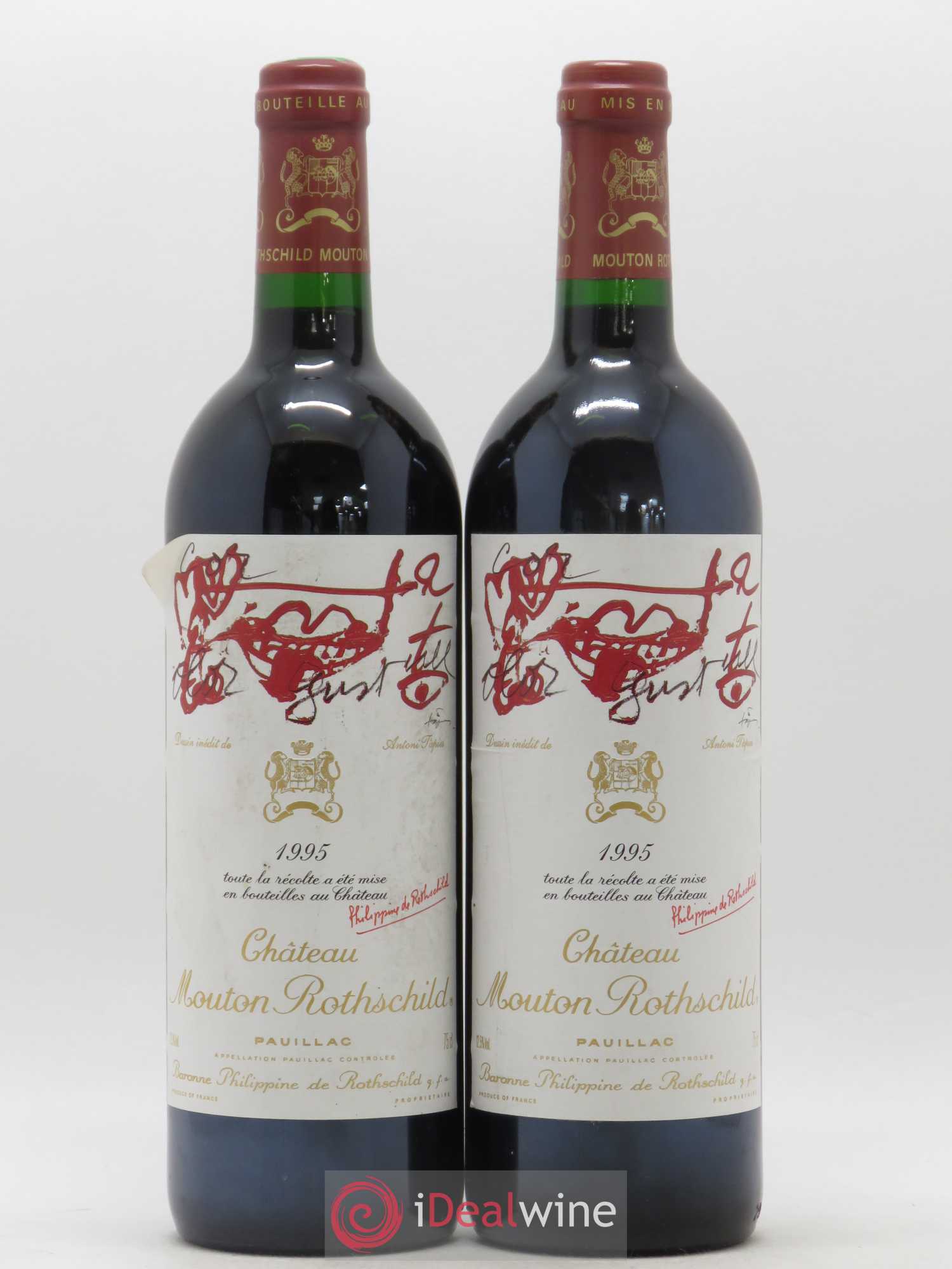 Château Mouton Rothschild 1er Grand Cru Classé 1995 - Lot de 2 bouteilles - 0