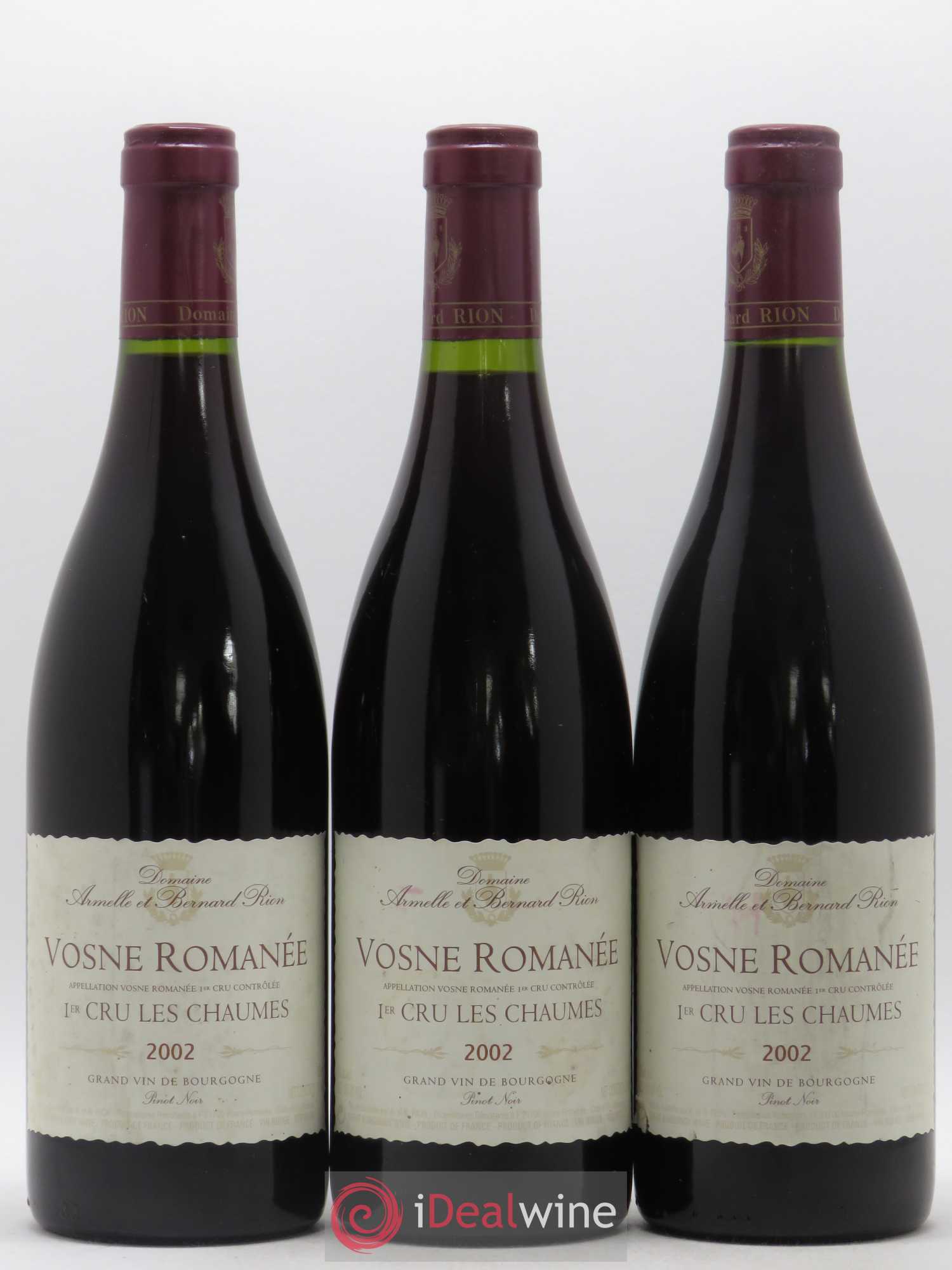Vosne-Romanée 1er Cru Armelle et Bernard Rion 2002 - Lot de 3 bouteilles - 0