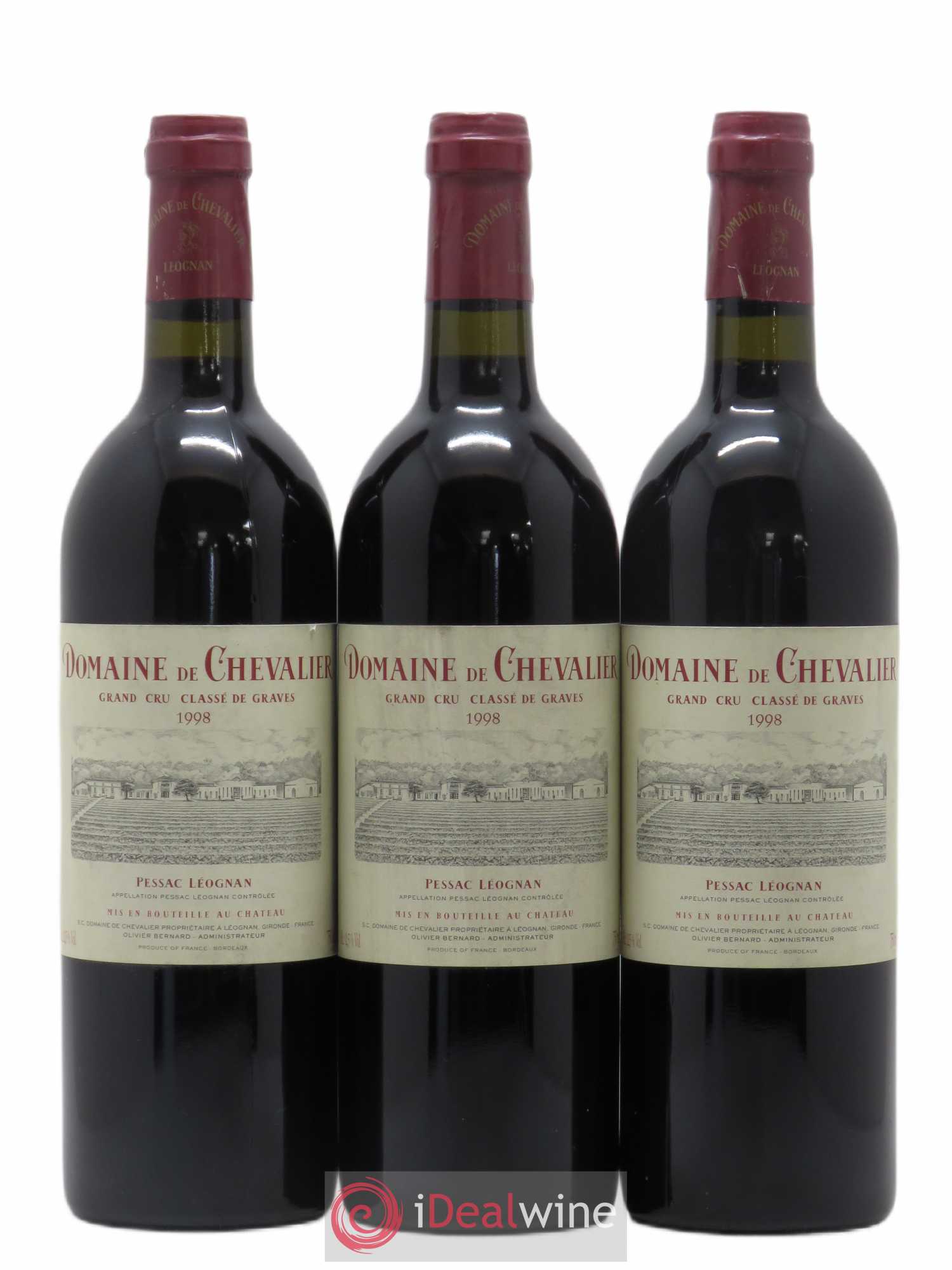 Domaine de Chevalier Cru Classé de Graves 1998 - Lot de 3 bouteilles - 0