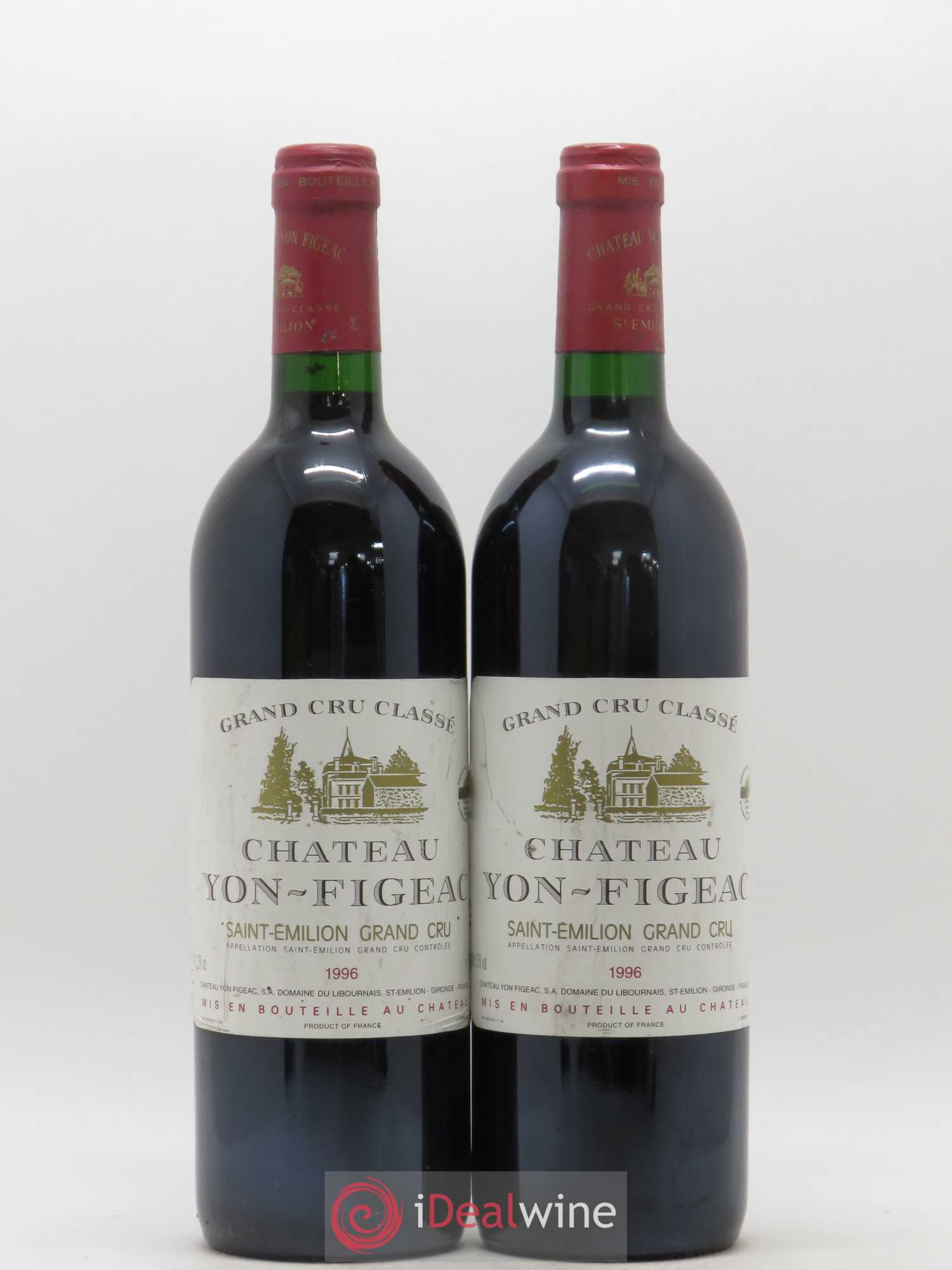 Château Yon Figeac Grand Cru Classé 1996 - Lot de 2 bouteilles - 0