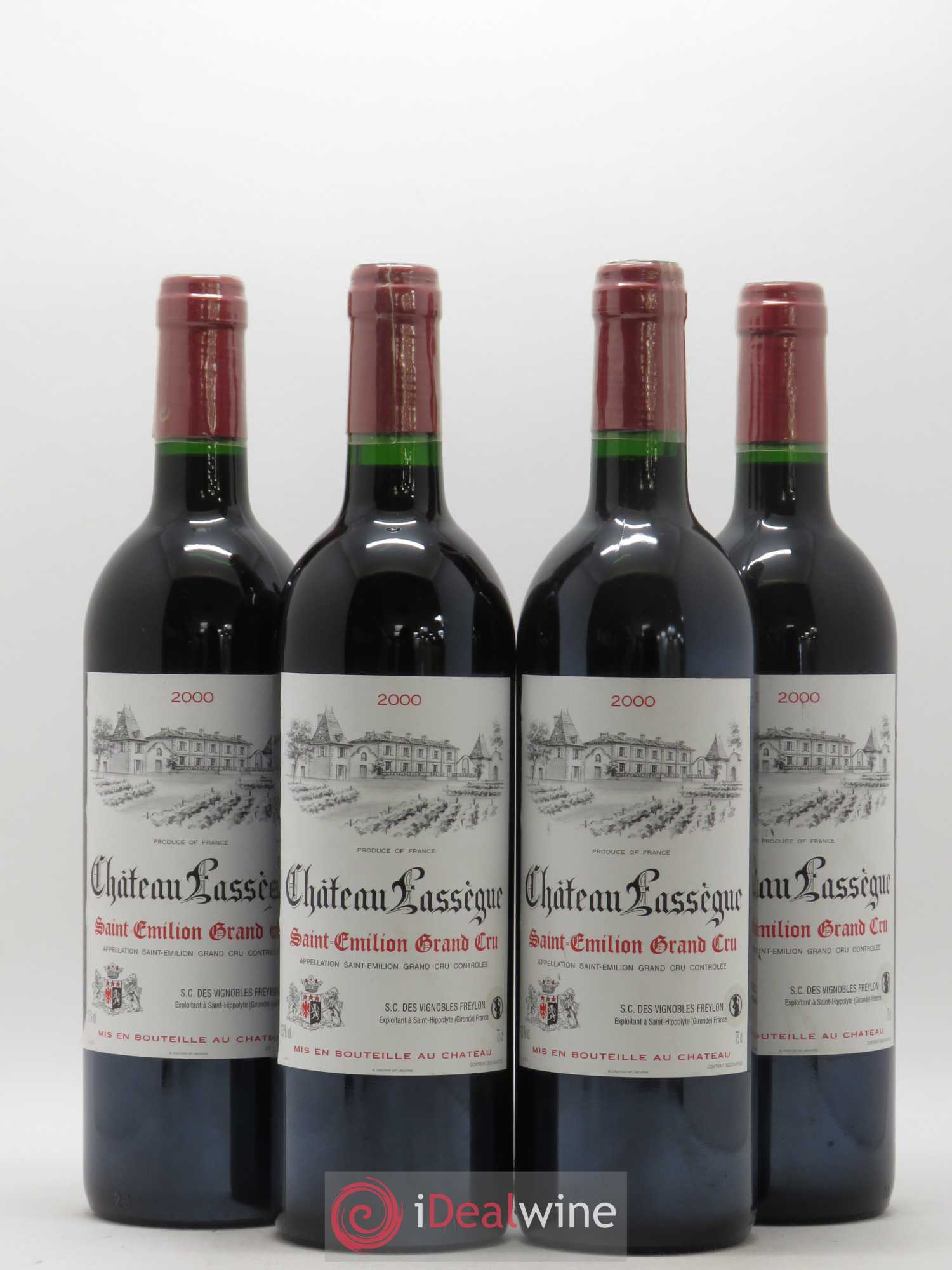 Saint-Émilion Grand Cru Château Lassègue 2000 - Lot de 4 bouteilles - 0