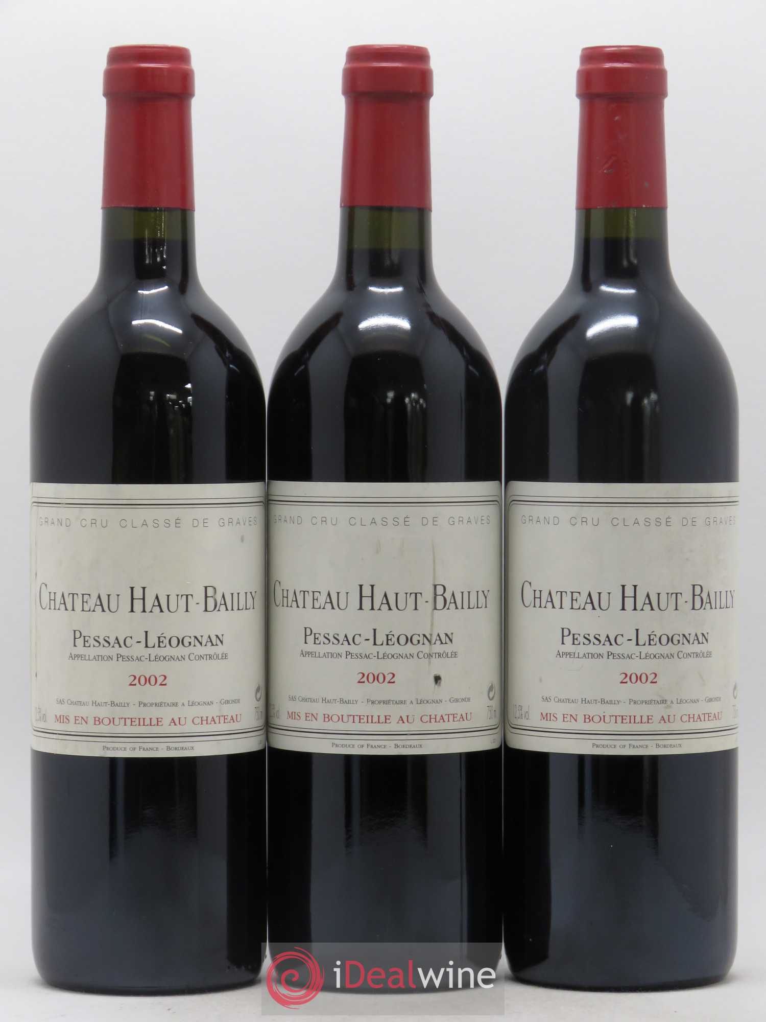 Château Haut-Bailly Cru Classé de Graves 2002 - Lot de 3 bouteilles - 0
