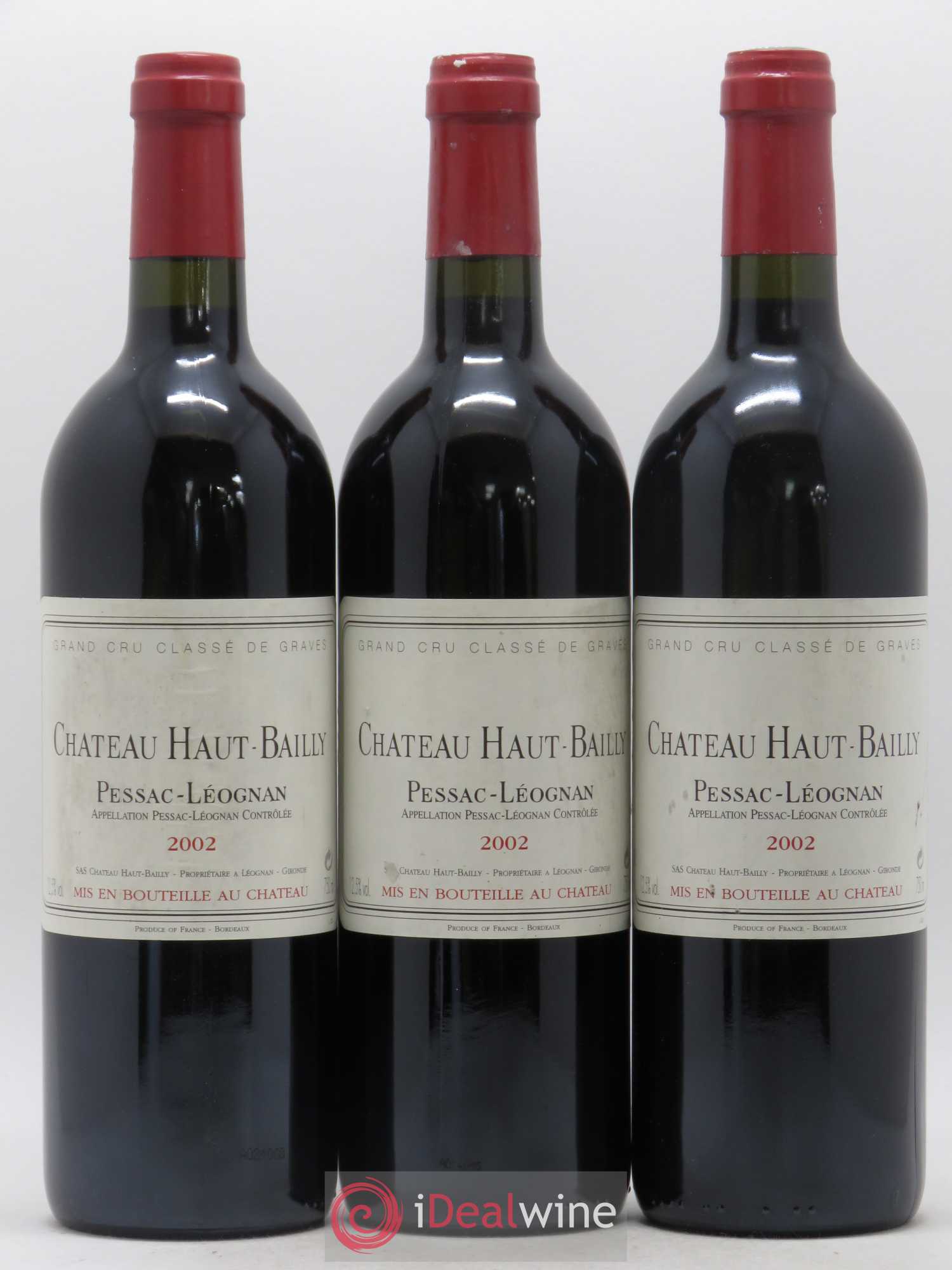 Château Haut-Bailly Cru Classé de Graves 2002 - Lot de 3 bouteilles - 0