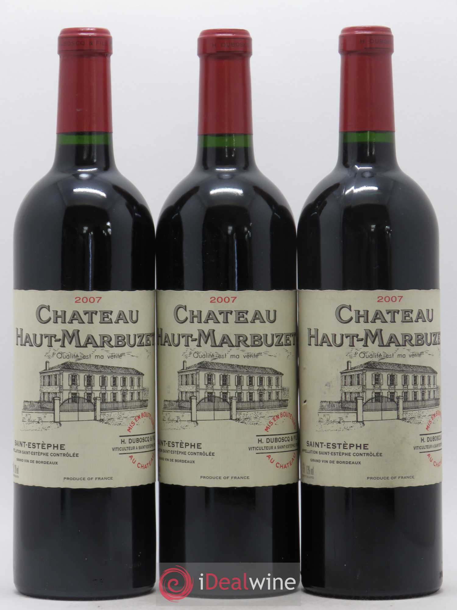 Château Haut Marbuzet 2007 - Lot de 3 bouteilles - 0