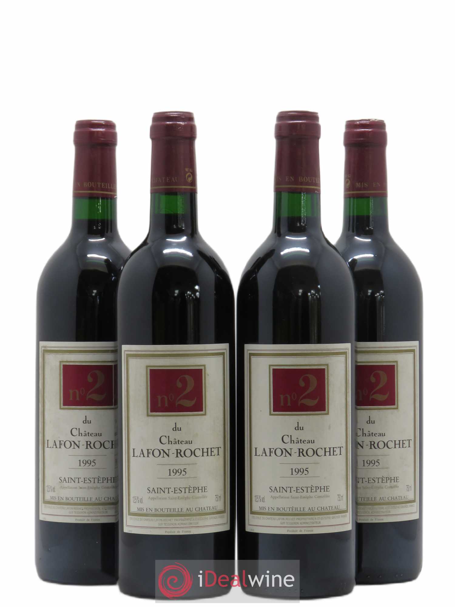 Saint-Estèphe N°2 du Château Lafon Rochet 1995 - Lot de 4 bouteilles - 0