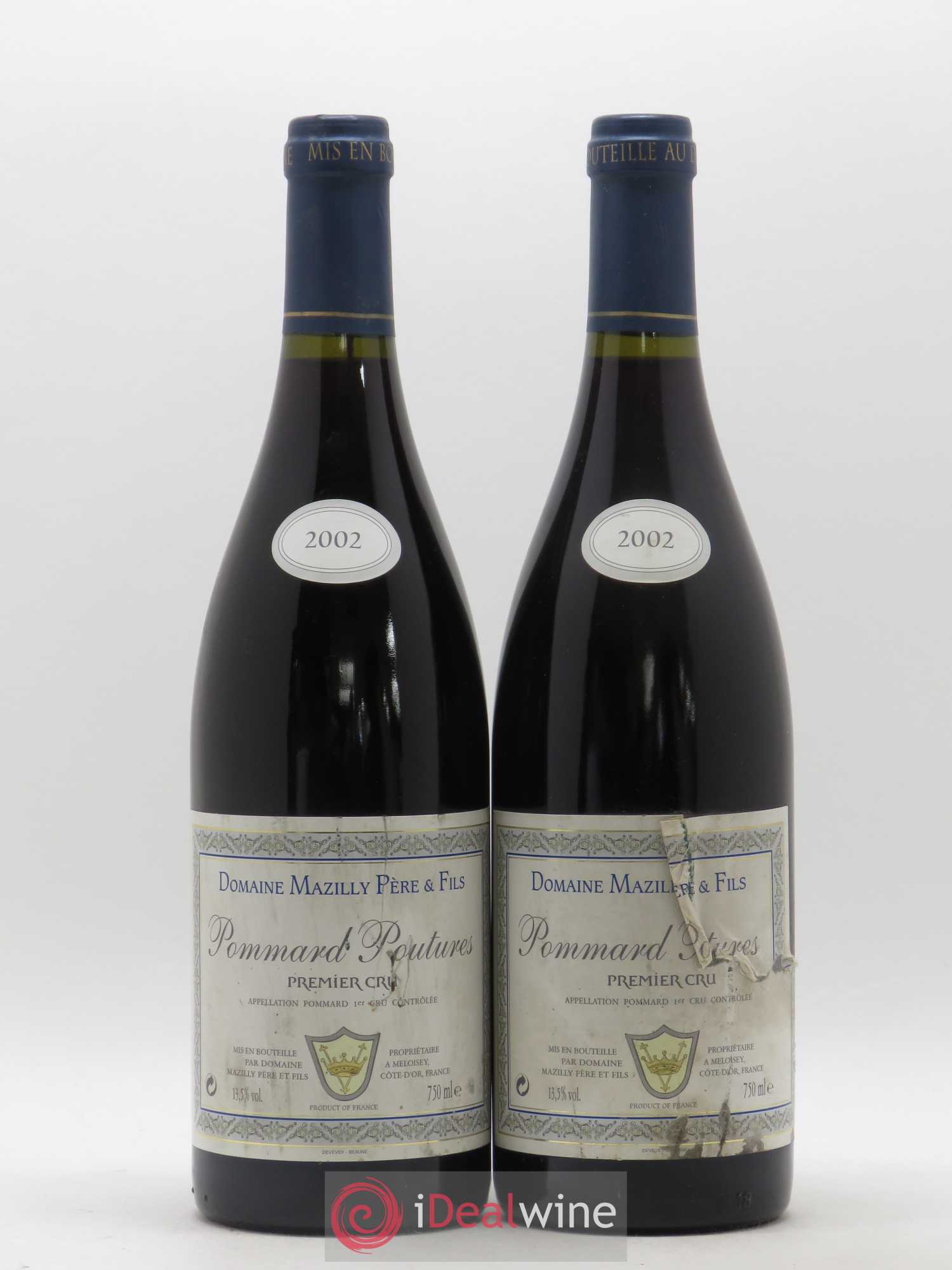 Pommard 1er Cru Poutures Mazilly 2002 - Lot de 2 bouteilles - 0