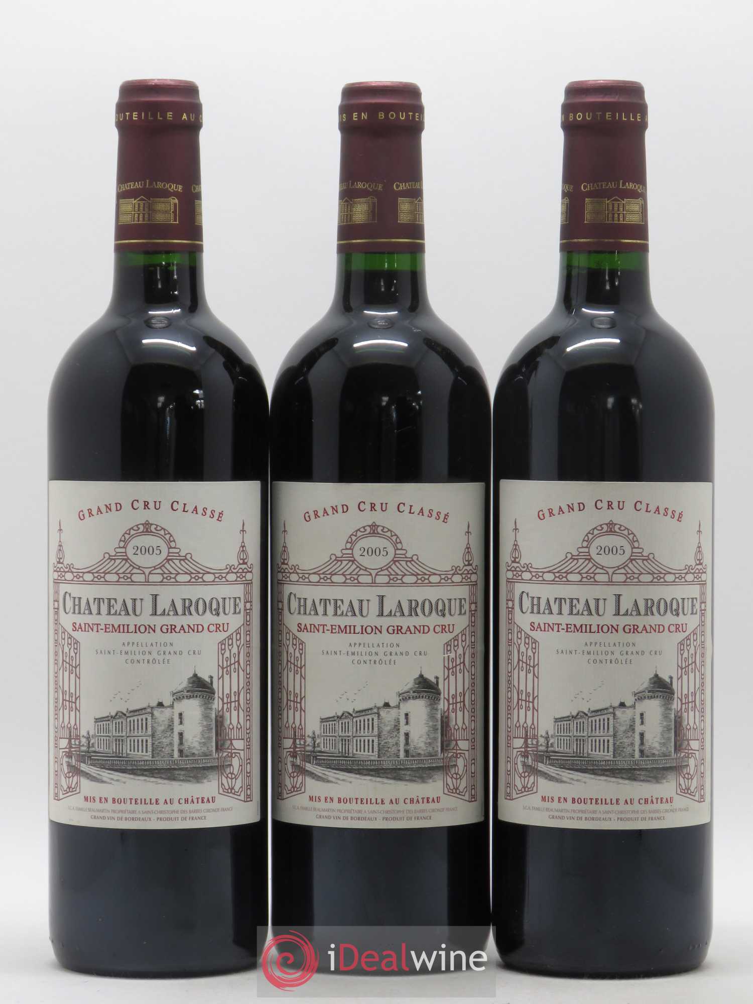 Château Laroque Grand Cru Classé 2005 - Lot de 3 bouteilles - 0
