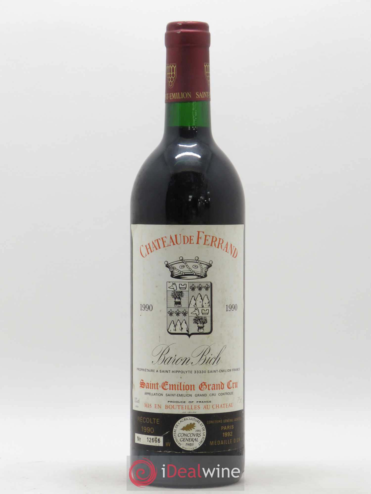 Château de Ferrand Grand Cru Classé 1990 - Lot de 1 bouteille - 0