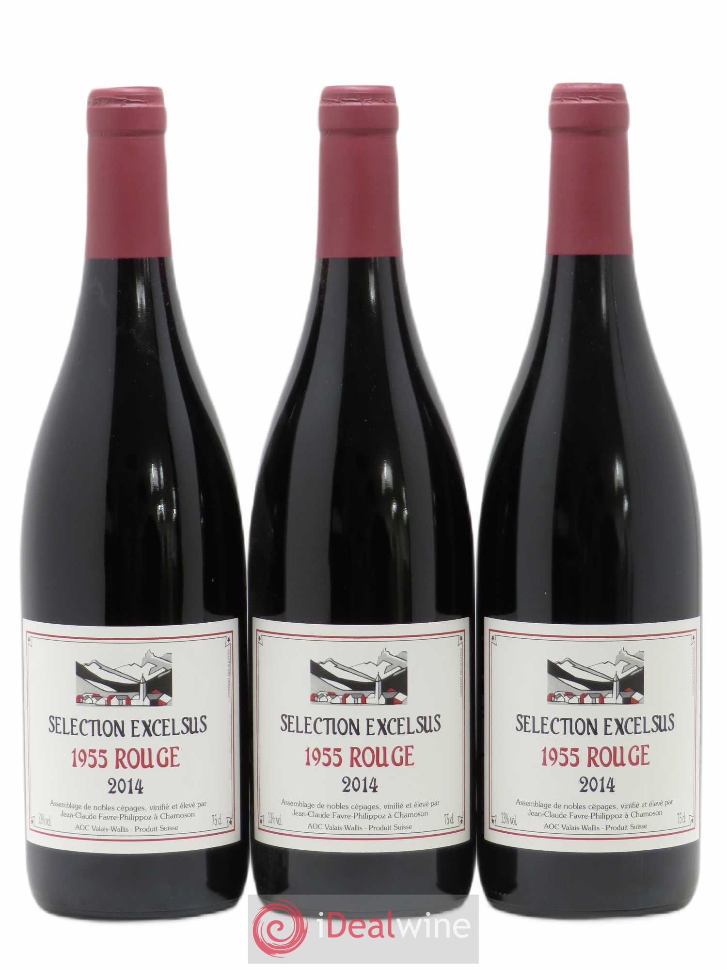 Valais 1955 Rouge Excelsus Jean-Claude Favre 2014 - Posten von 3 Flaschen - 0