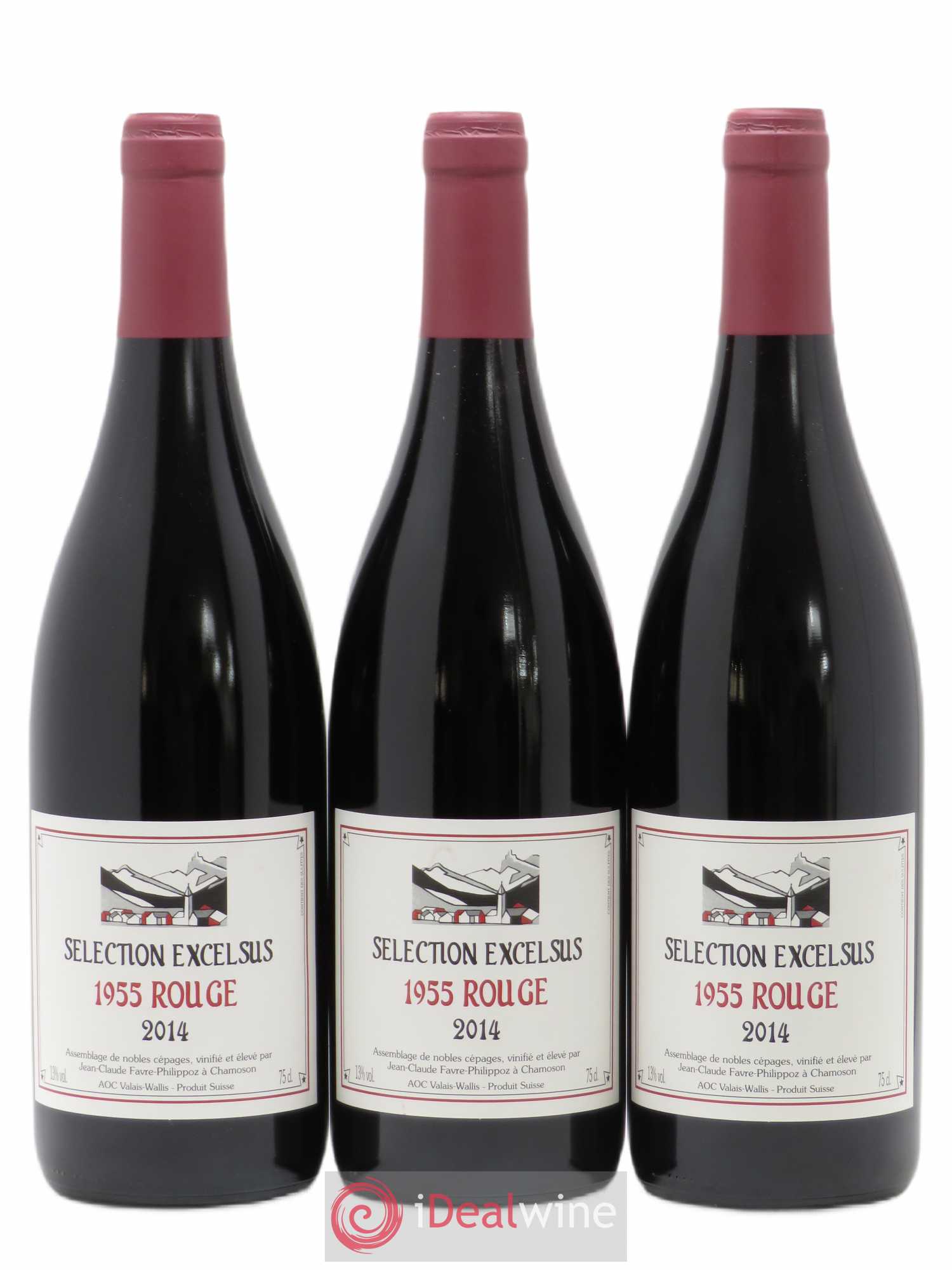 Valais 1955 Rouge Excelsus Jean-Claude Favre 2014 - Posten von 3 Flaschen - 0