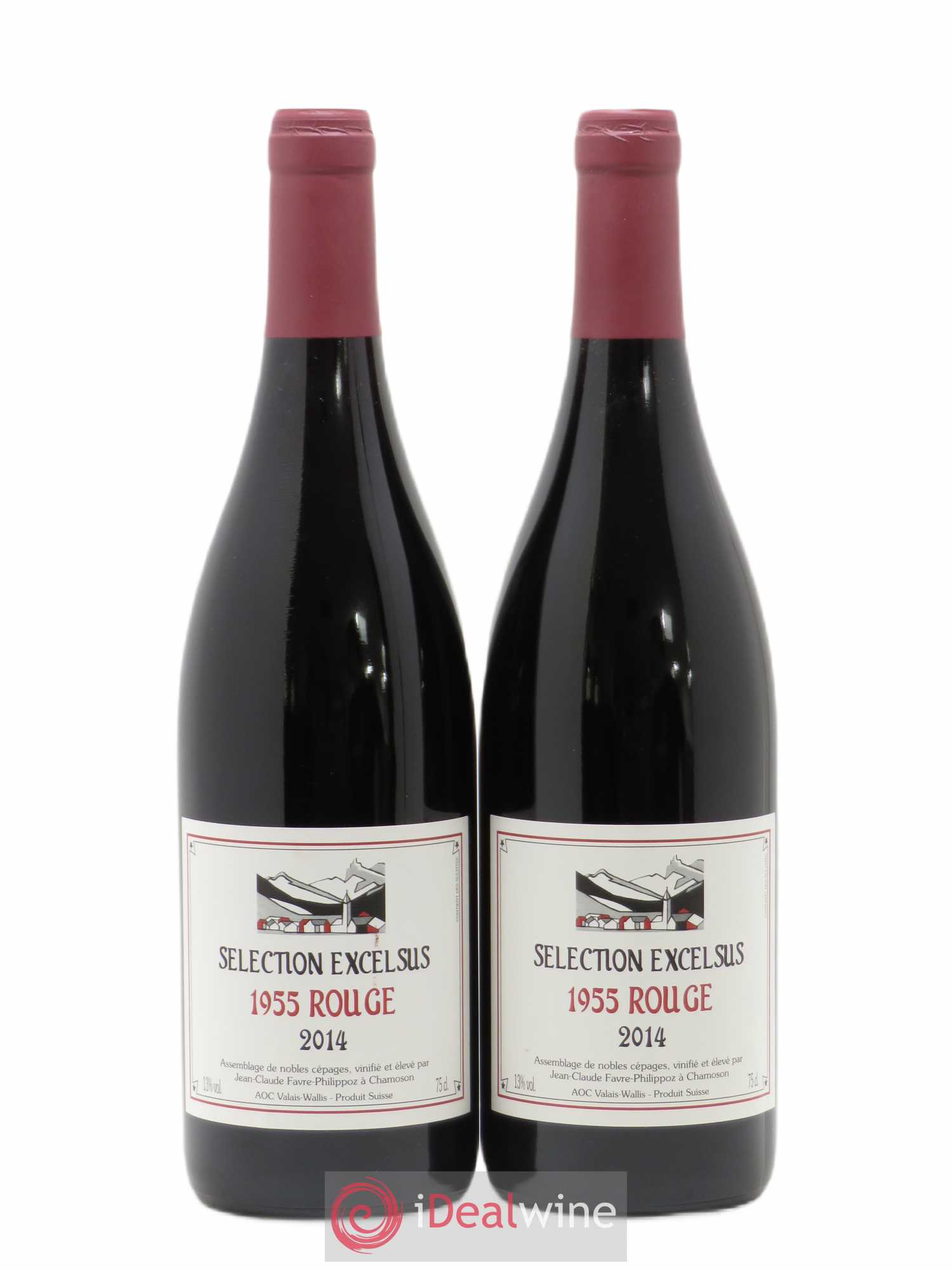Valais 1955 Rouge Excelsus Jean-Claude Favre 2014 - Posten von 2 Flaschen - 0