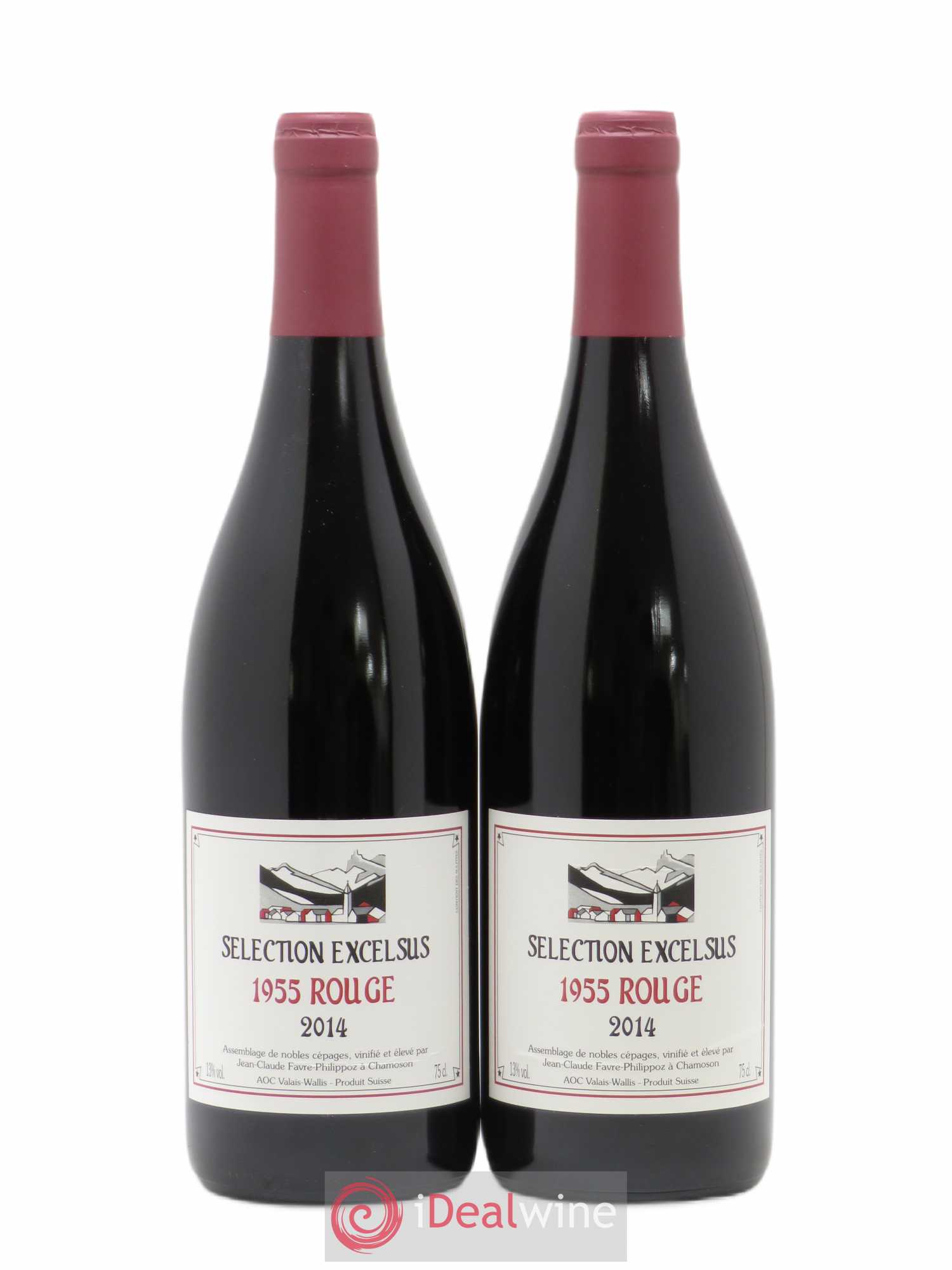 Valais 1955 Rouge Excelsus Jean-Claude Favre 2014 - Posten von 2 Flaschen - 0