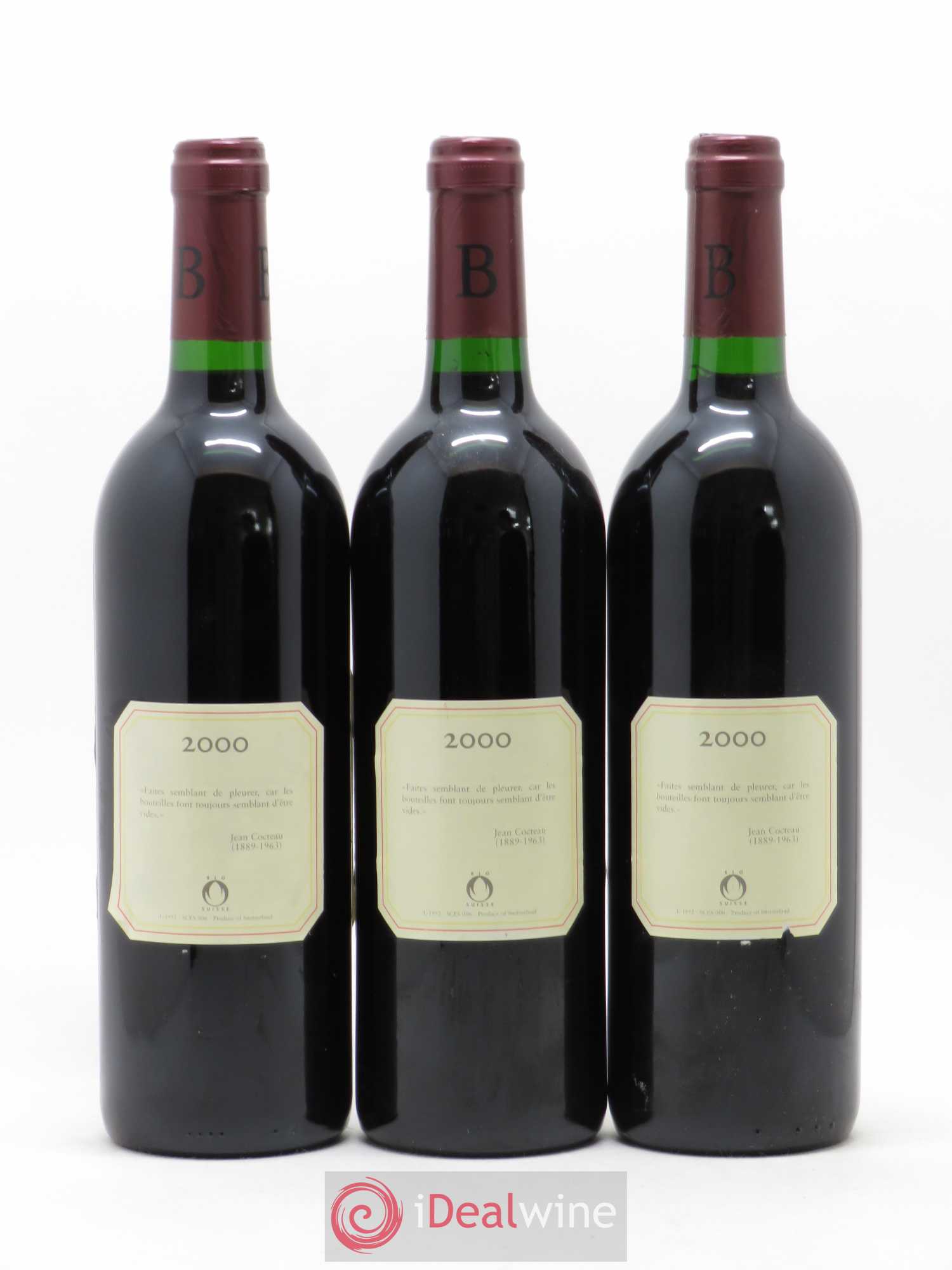 Vins Etrangers Comte de Peney Domaine des Balisiers 2000 - Lot de 3 bouteilles - 1