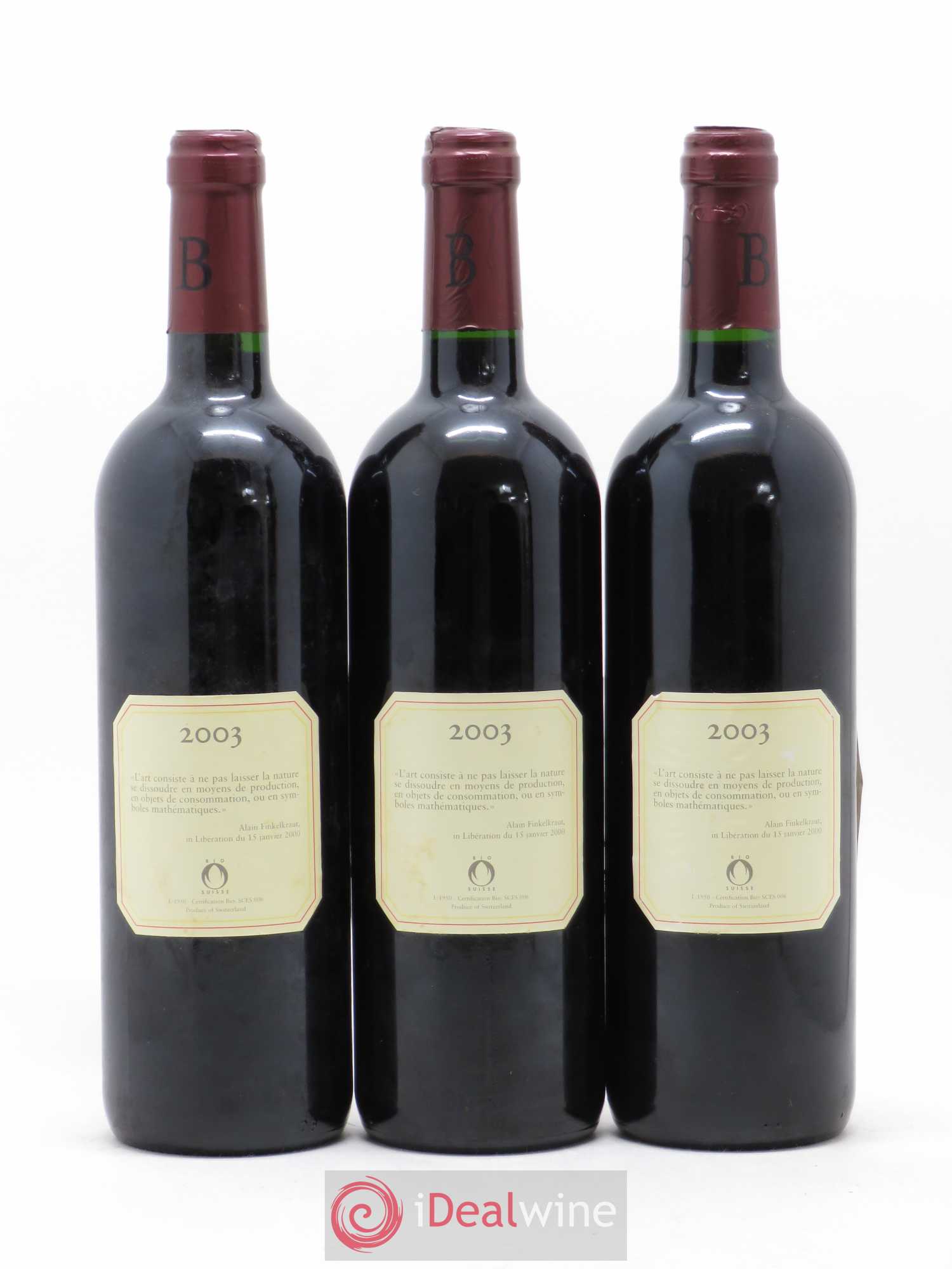 Vins Etrangers Comte de Peney Domaine des Balisiers 2003 - Posten von 3 Flaschen - 1